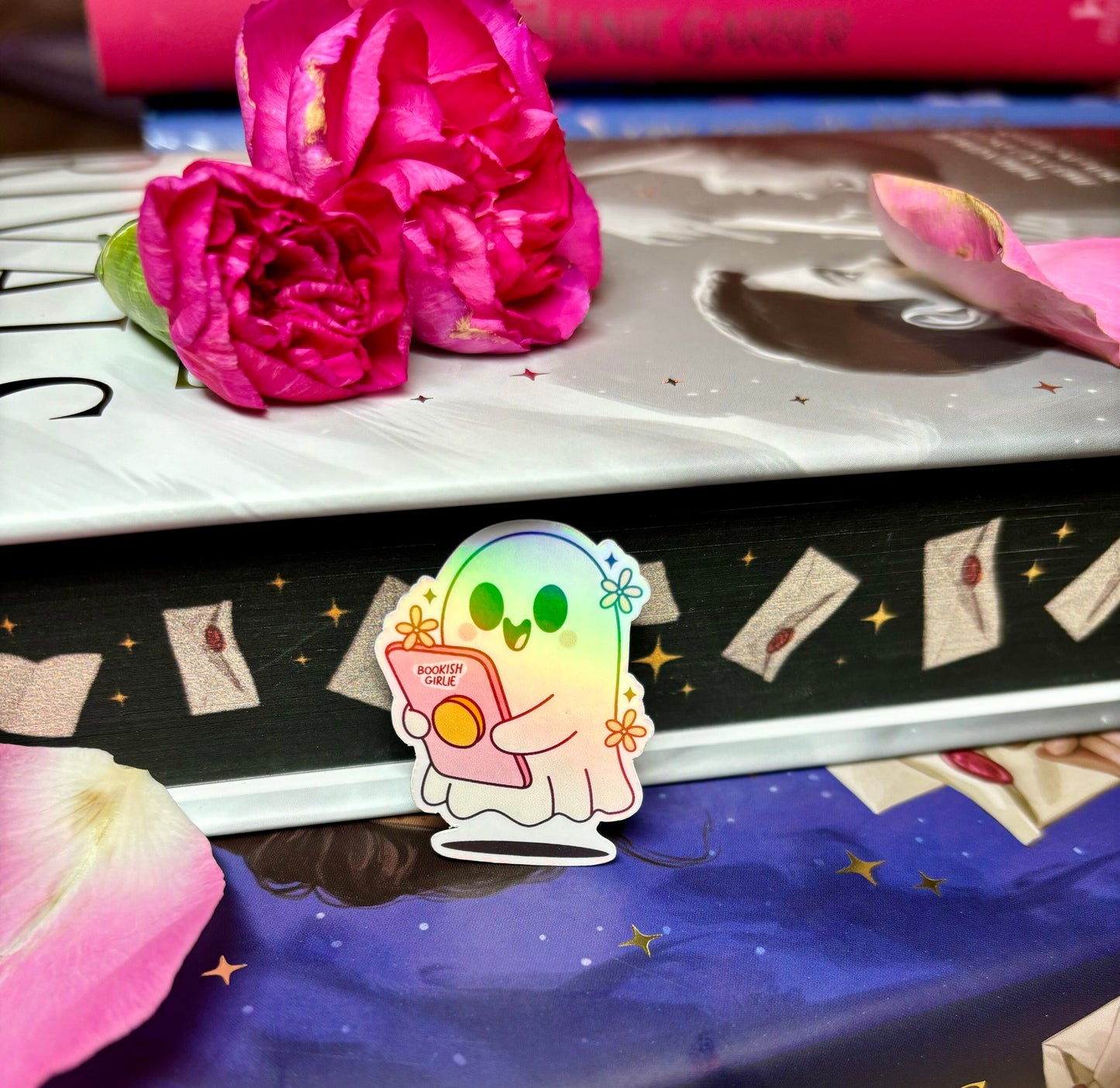 Mini Bookish Girlie Kindle Ghost Sticker