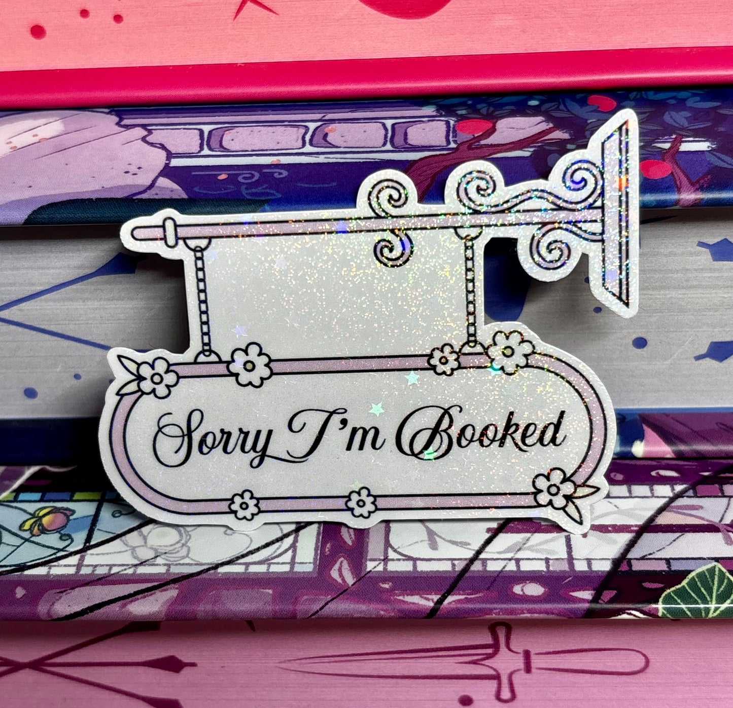 Mini Sorry I'm Booked Door Sign Style Sticker