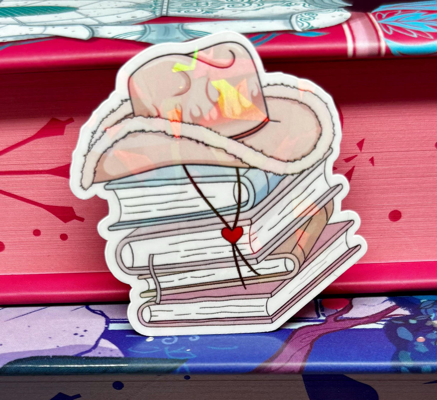 Mini Cowgirl Book Stack Sticker