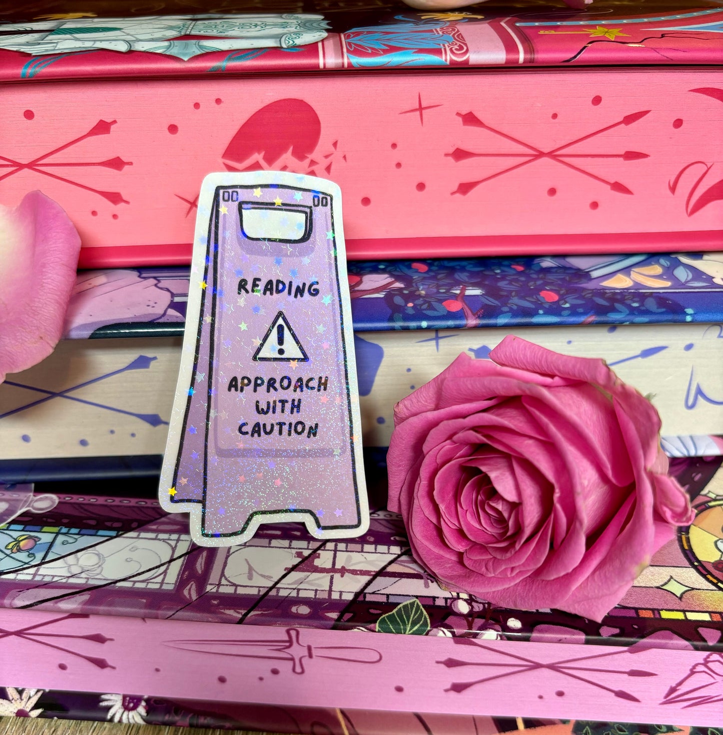 Reading Approach With Caution Floor Sign Style Sticker