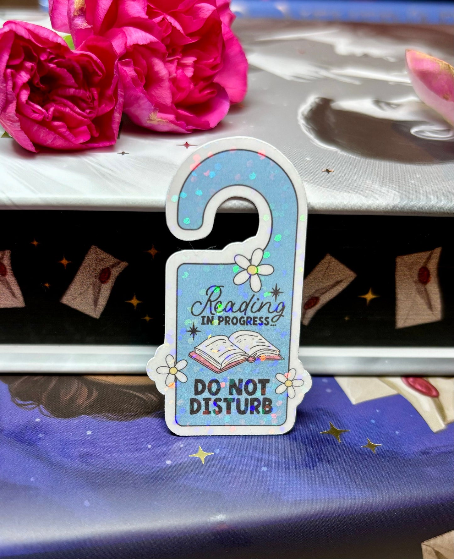 Mini Reading In Progress Do Not Disturb Door Sign Style Sticker
