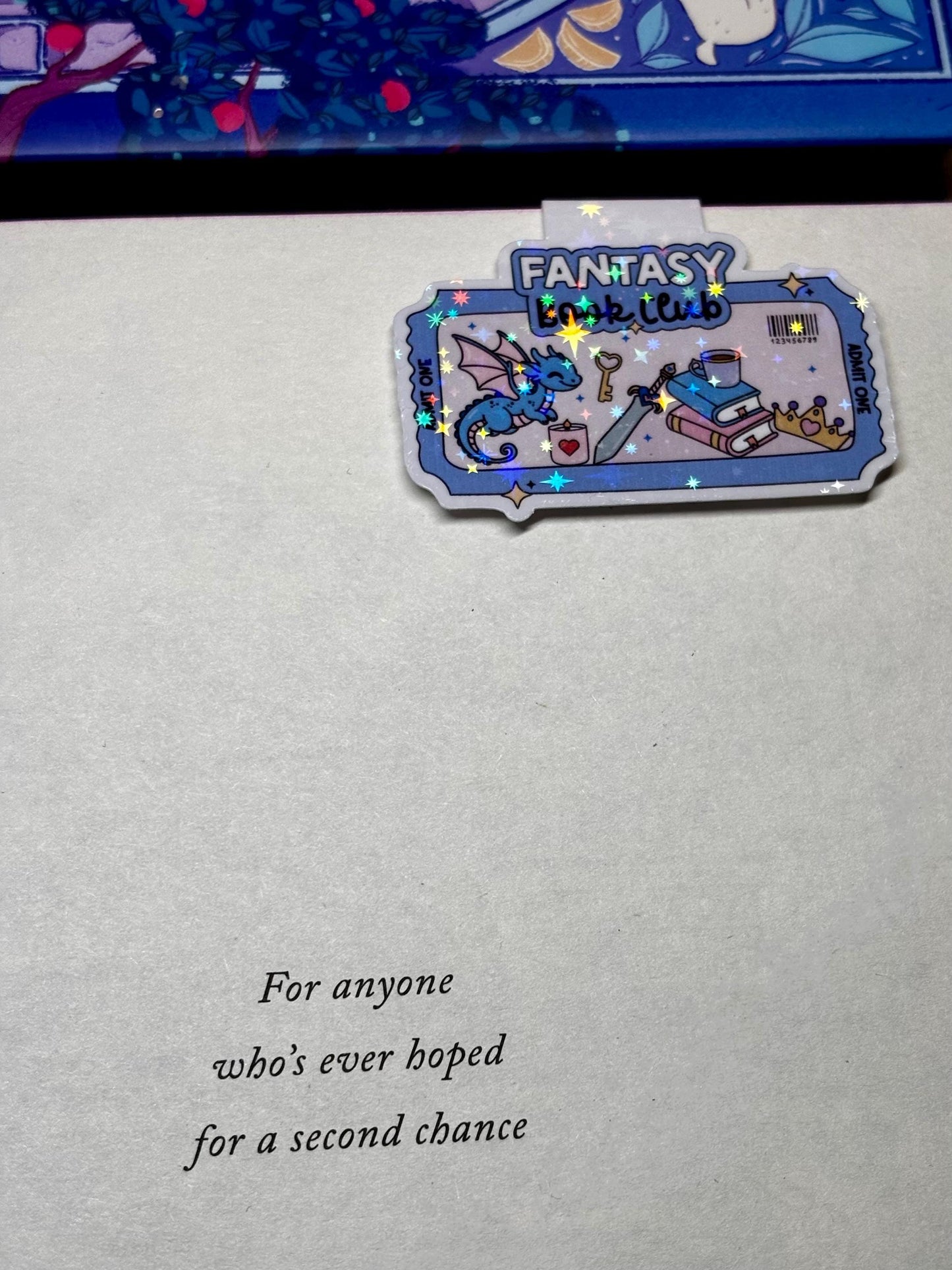 Mini Fantasy Book Club Ticket Magnetic Bookmark