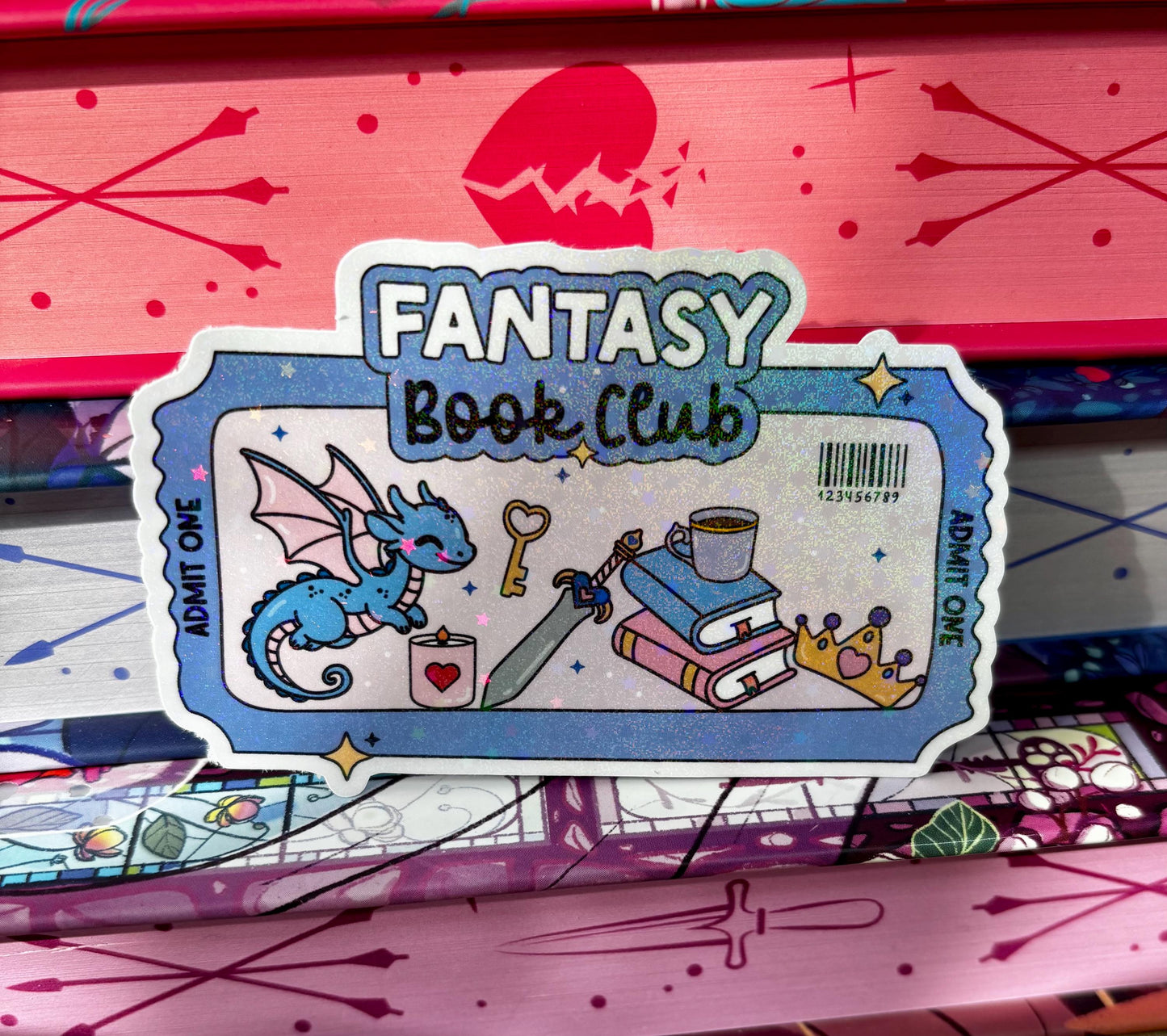 Fantasy Book Club Ticket Sticker