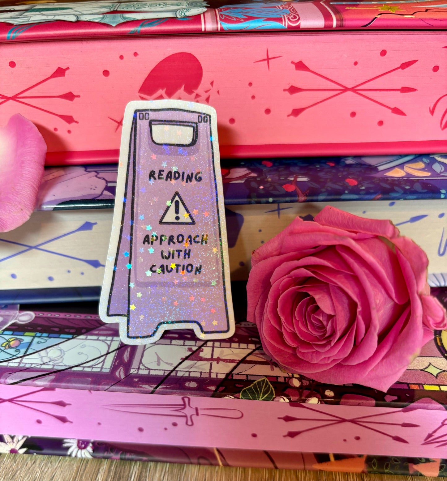 Reading Approach With Caution Floor Sign Style Sticker