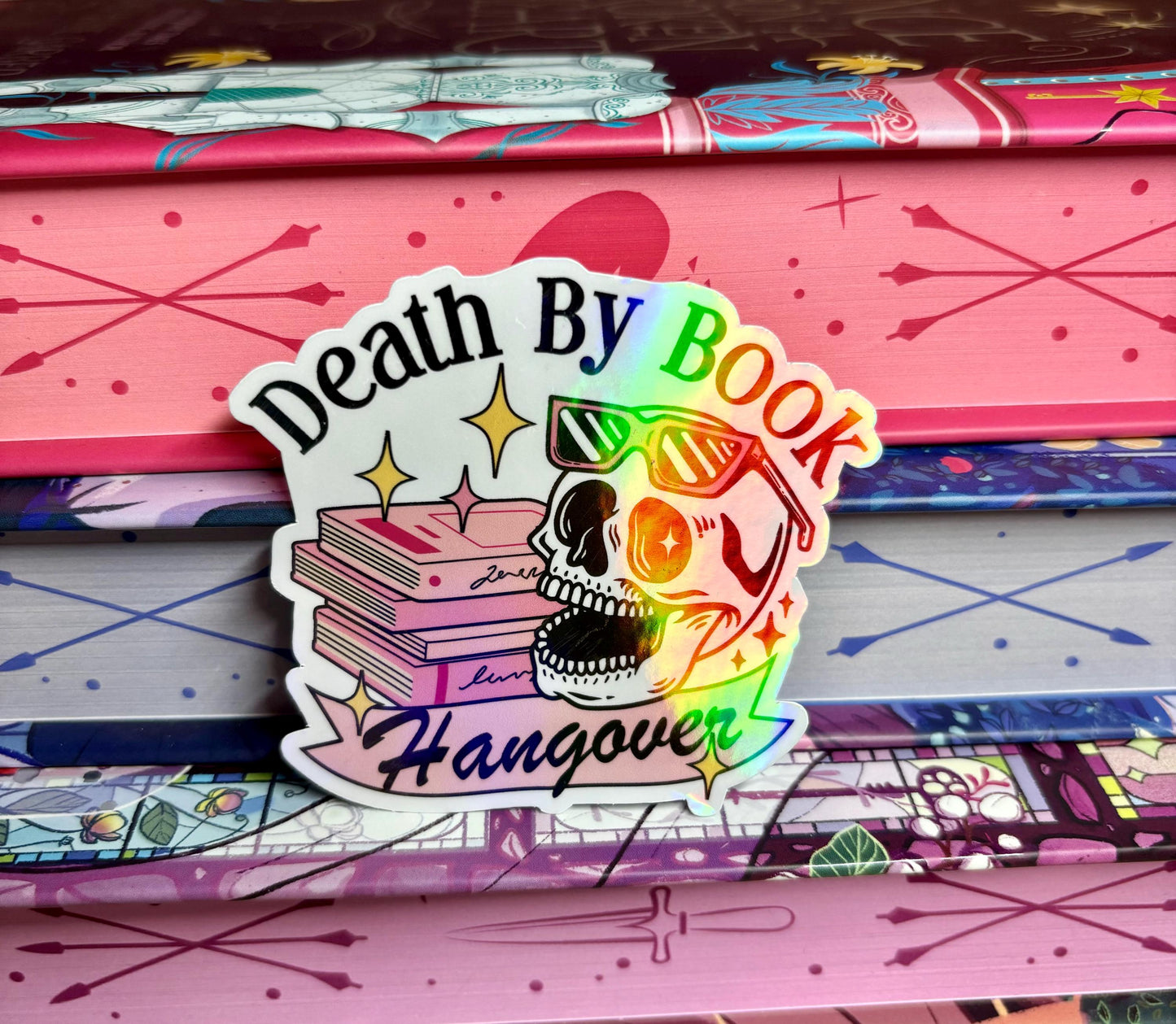 Death By Book Hangover Sticker