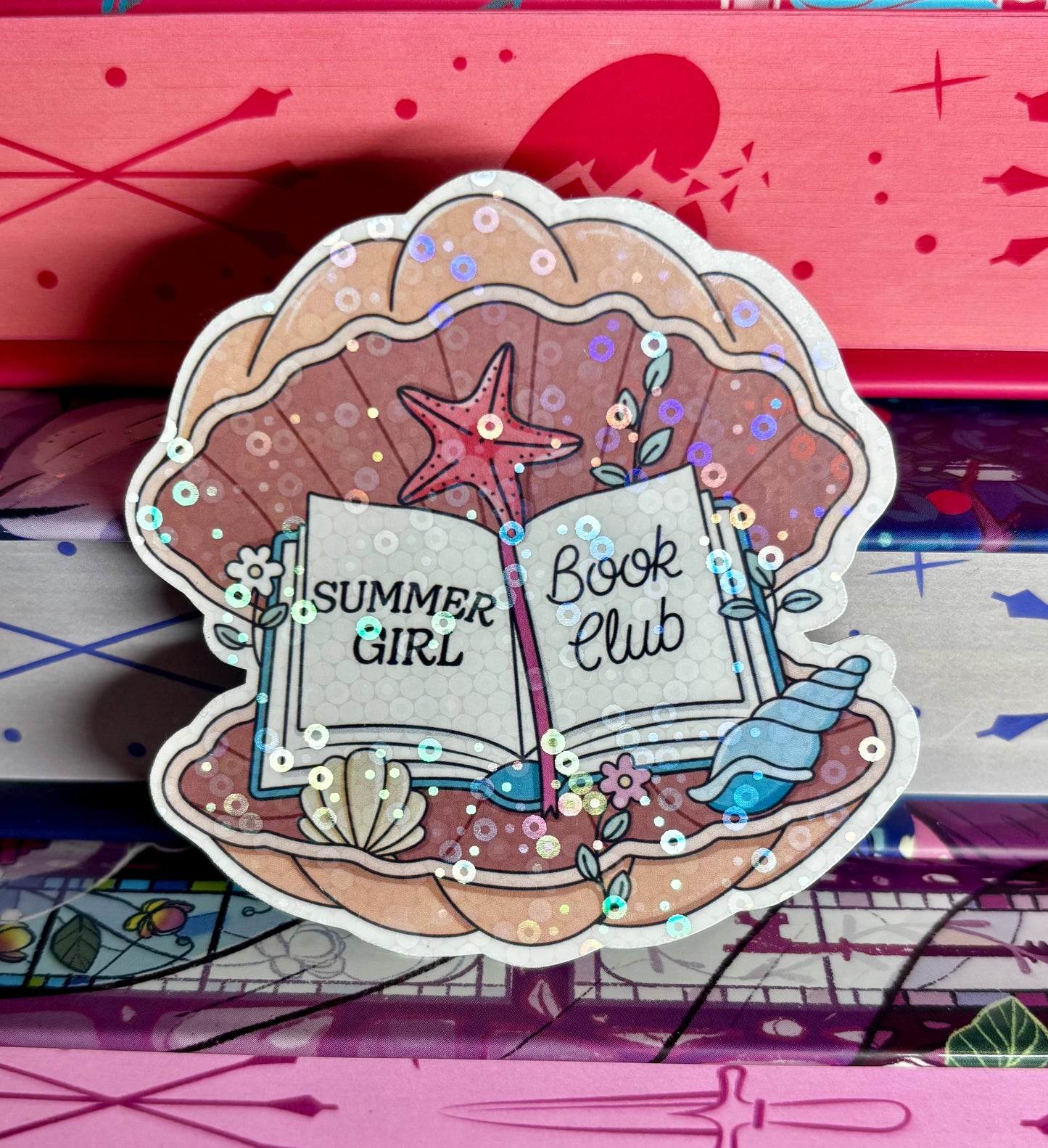 Summer Girl Book Club Shell Sticker