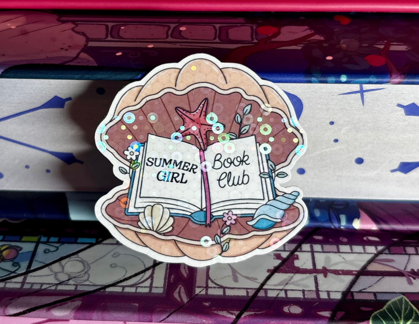 Mini Summer Girl Book Club Shell Sticker