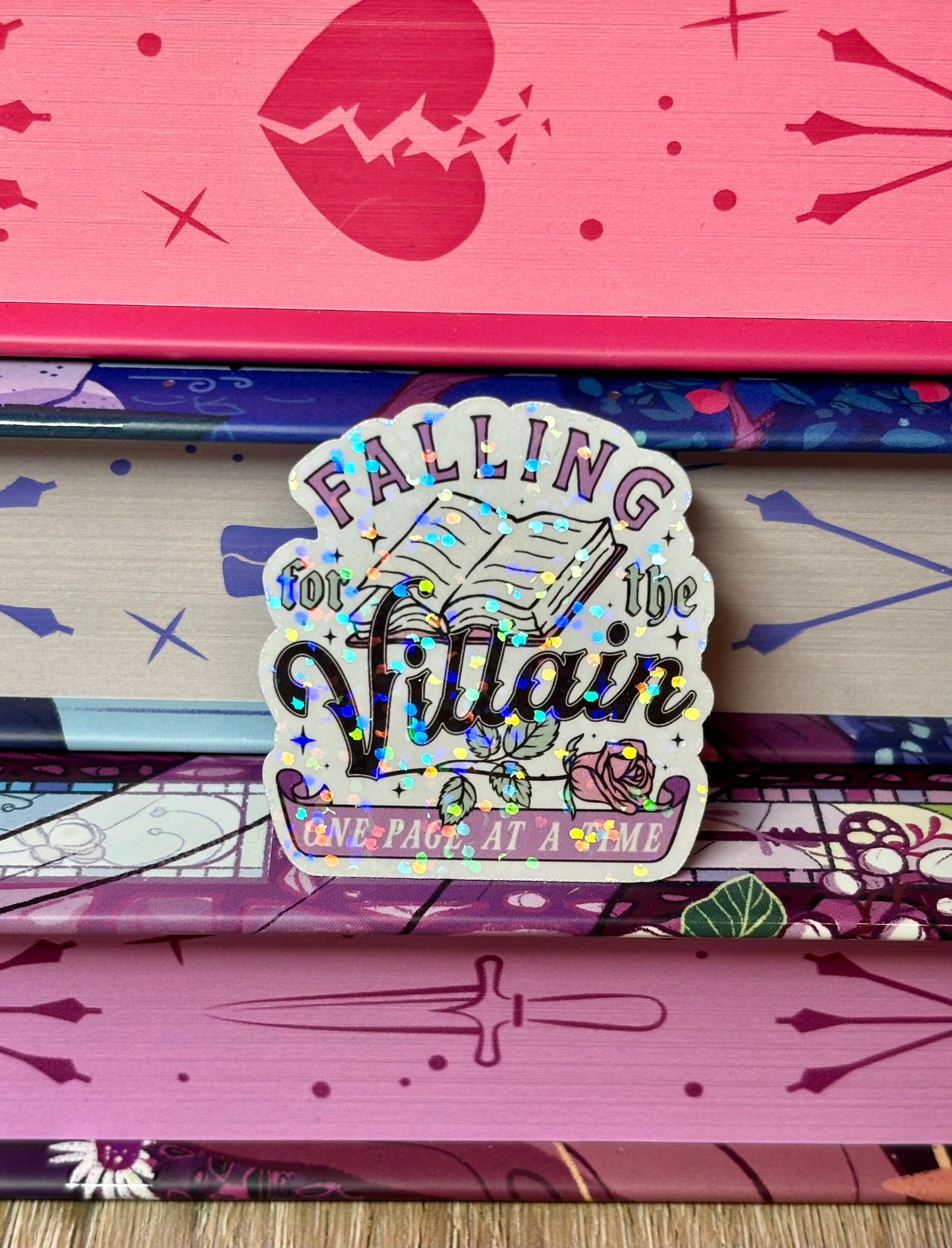 Mini Falling For The Villain One Page At A Time Sticker