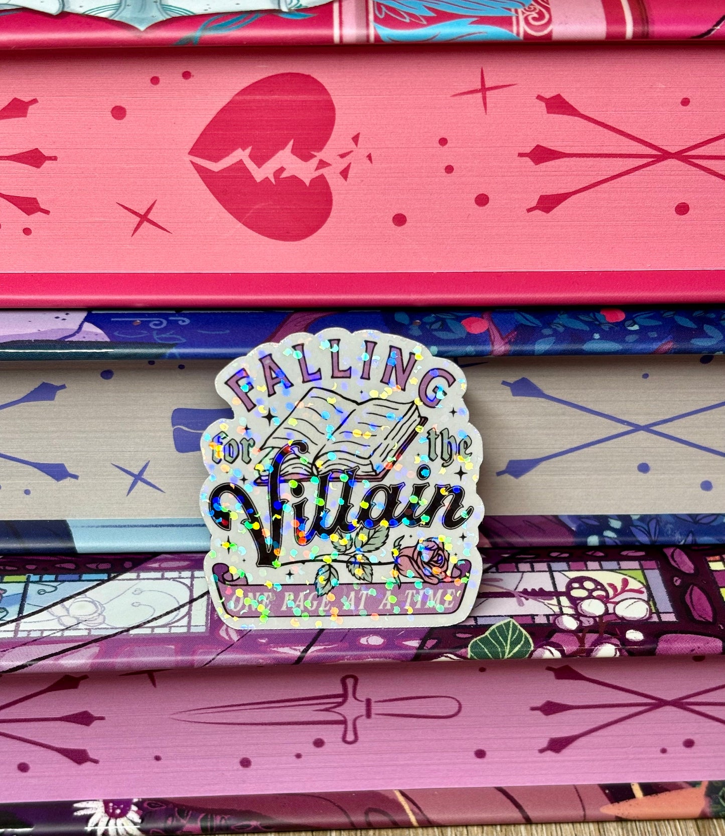 Mini Falling For The Villain One Page At A Time Sticker