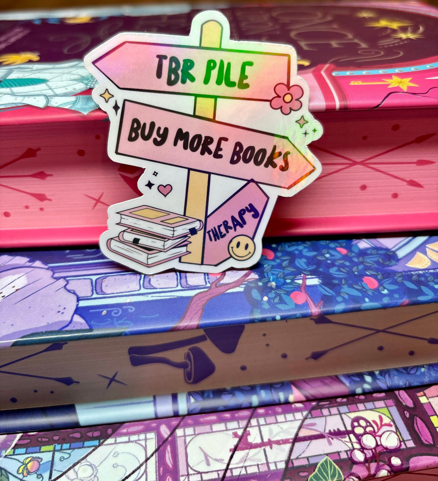 TBR Pile, Buy More Books, Therapy Signpost Sticker