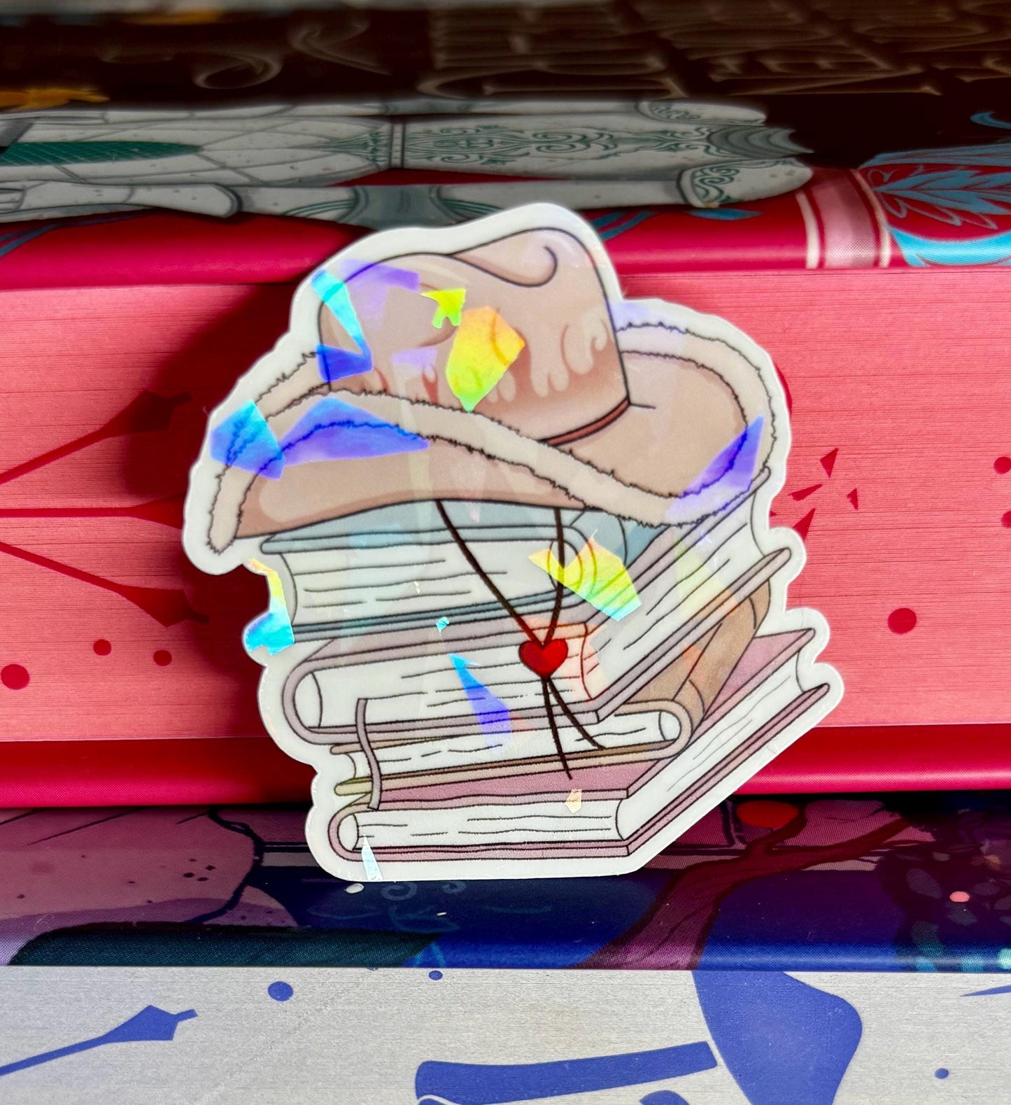 Mini Cowgirl Book Stack Sticker