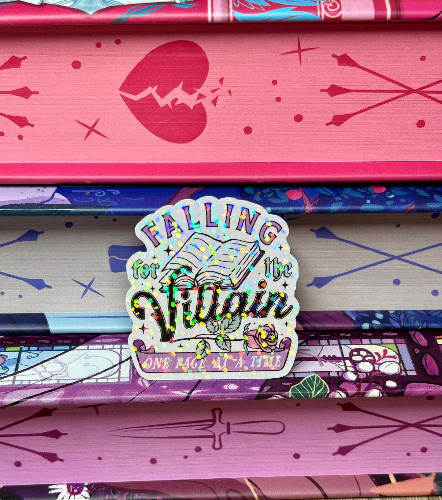 Mini Falling For The Villain One Page At A Time Sticker