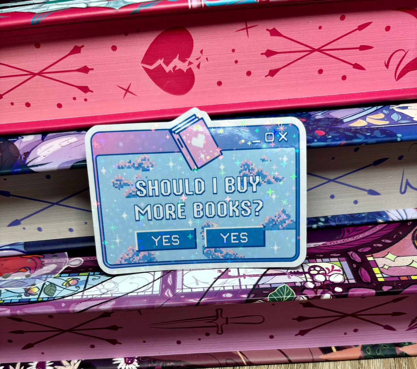Should I Buy More Books Computer Message Sticker