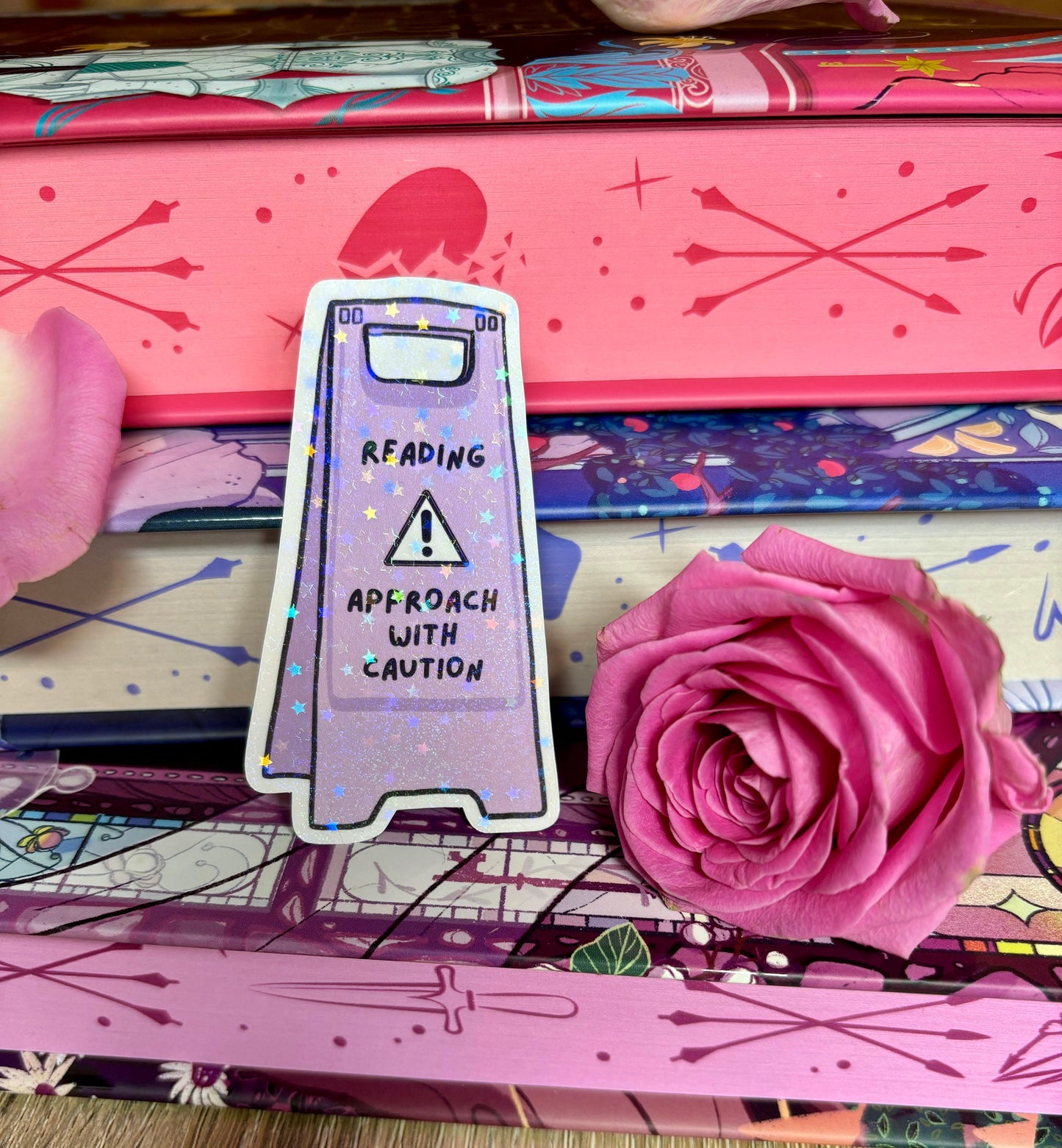 Reading Approach With Caution Floor Sign Style Sticker