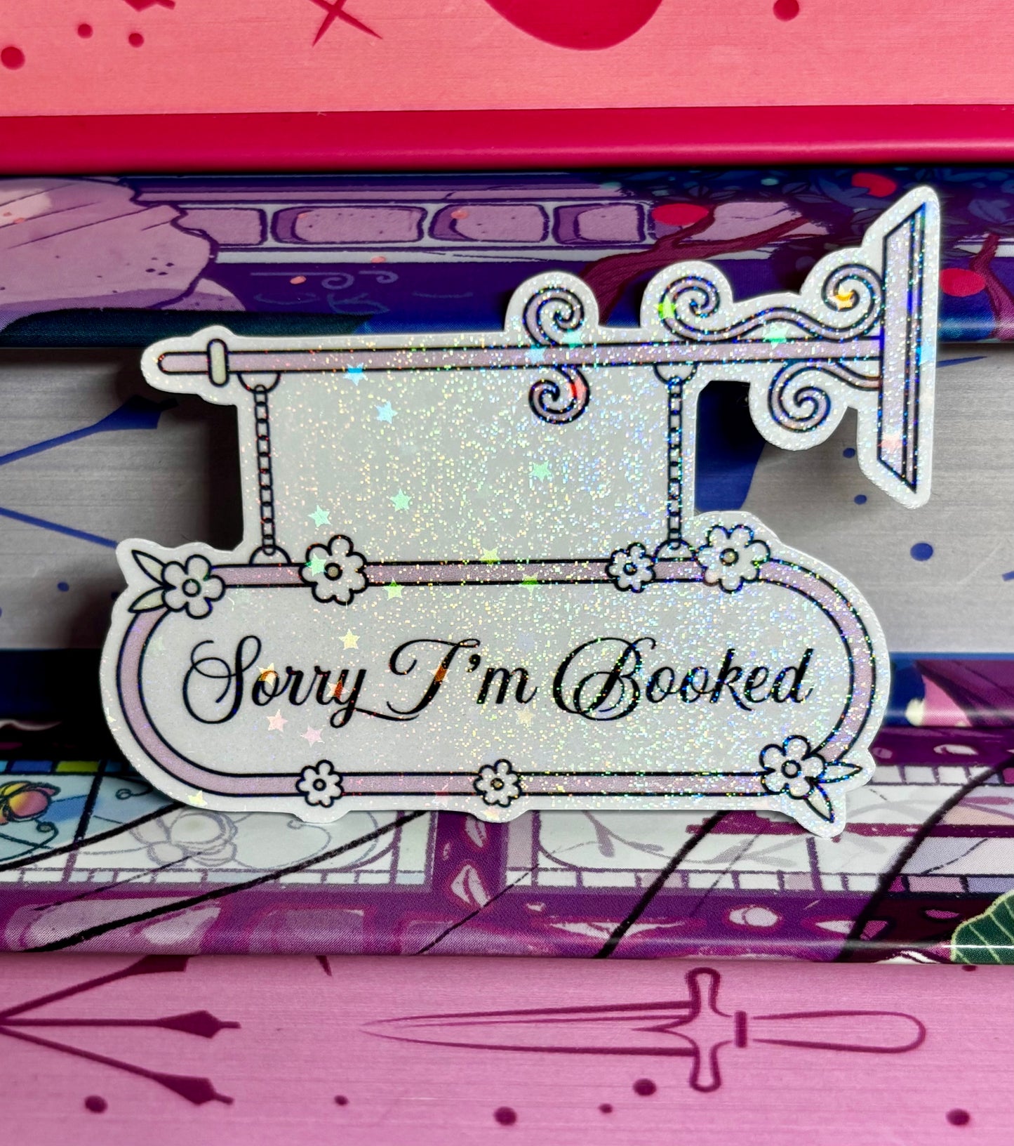 Mini Sorry I'm Booked Door Sign Style Sticker