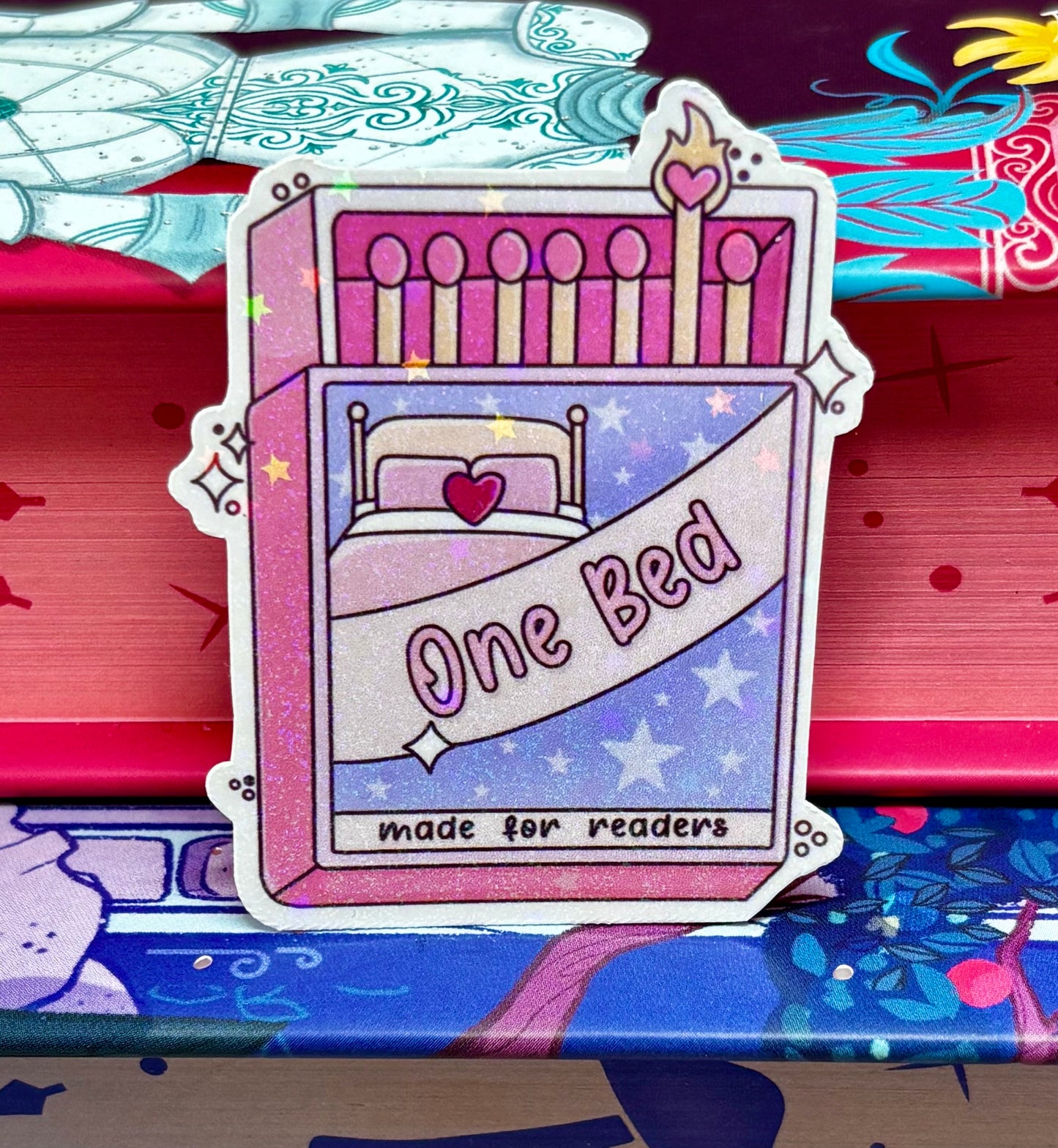 Mini One Bed Matches Romance Tropes Sticker
