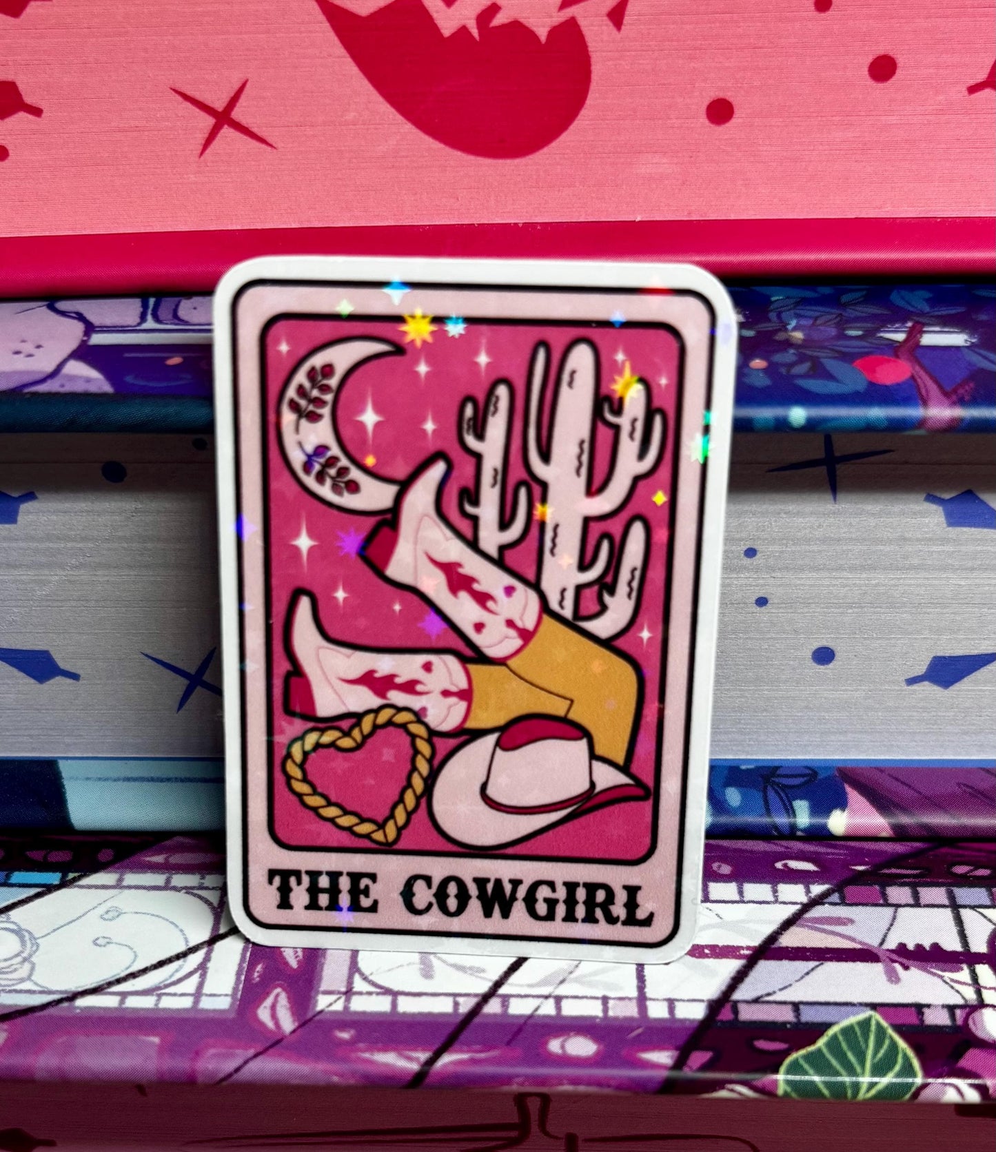 Mini The Cowgirl Tarot Card Sticker