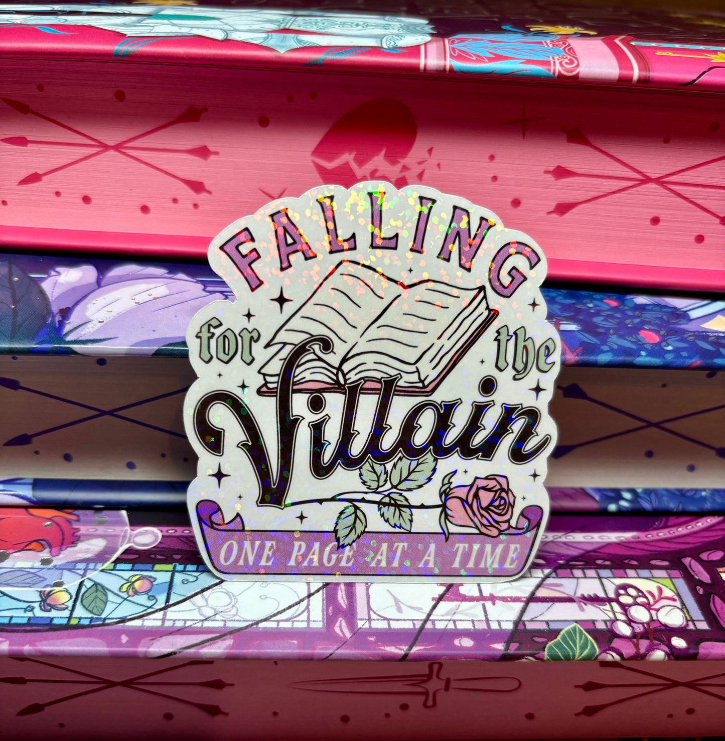 Falling For The Villain One Page At A Time Sticker