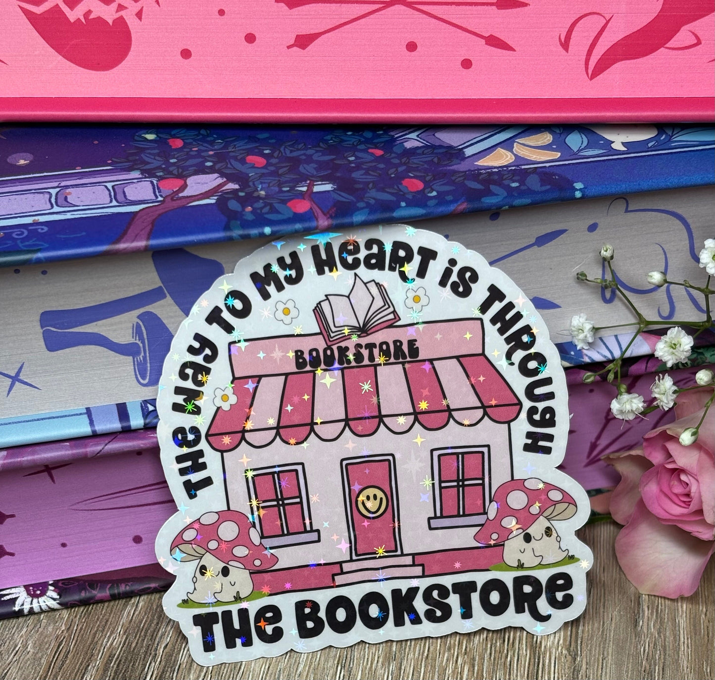 The Way To My Heart Is Through The Bookstore Sticker