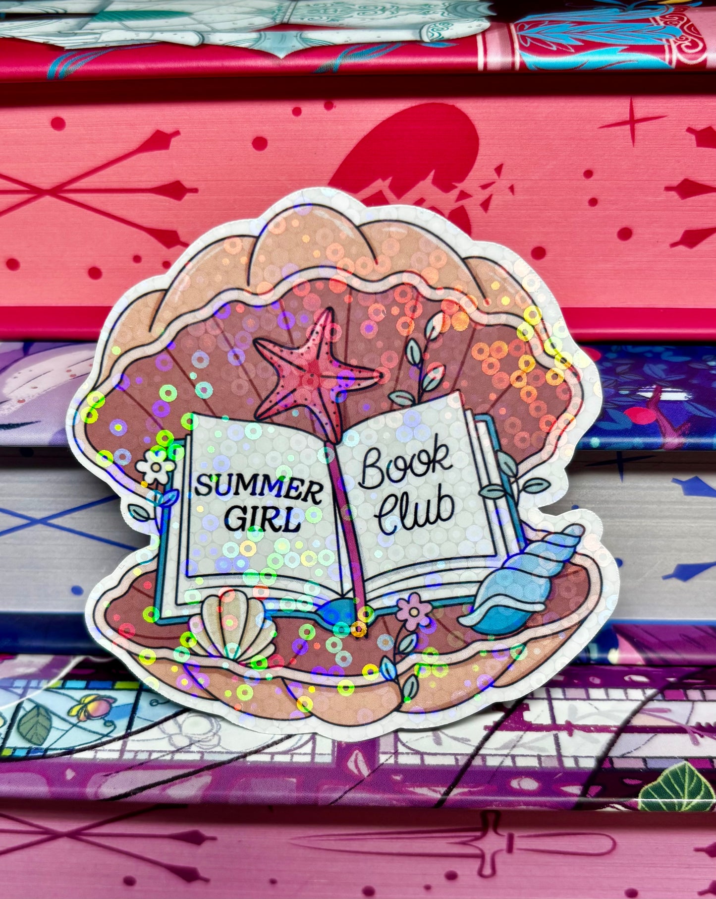 Summer Girl Book Club Shell Sticker
