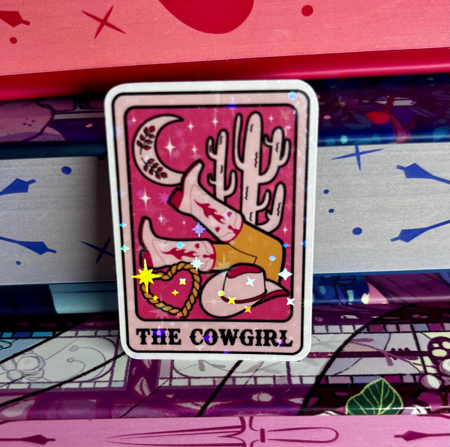 Mini The Cowgirl Tarot Card Sticker