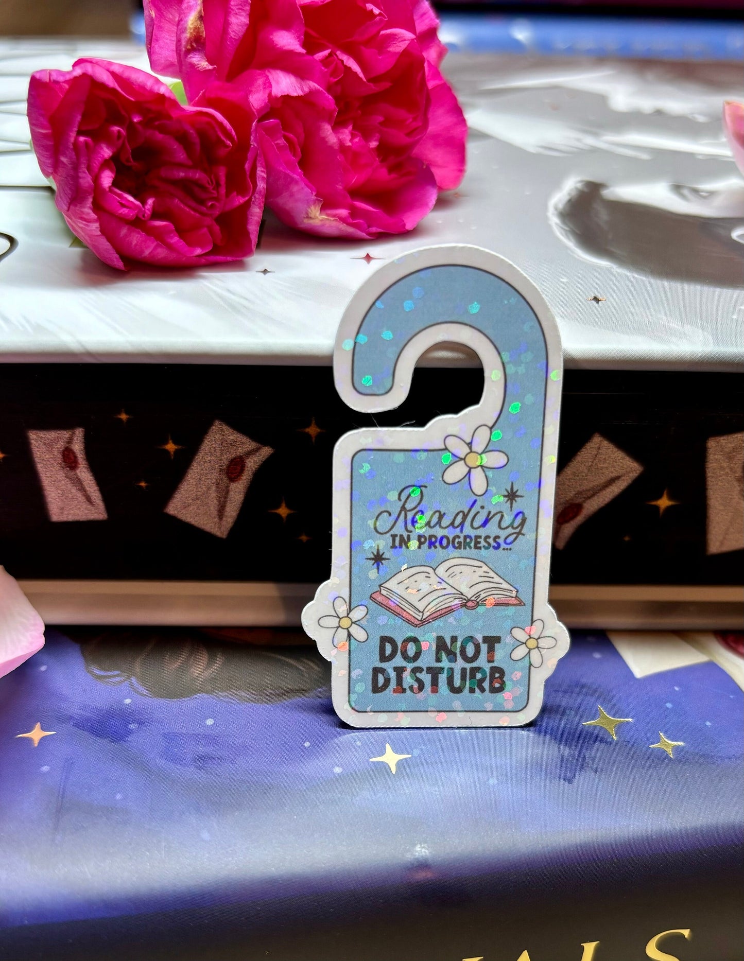 Mini Reading In Progress Do Not Disturb Door Sign Style Sticker