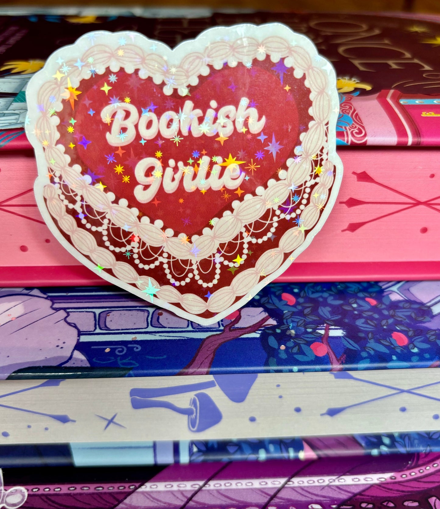 Bookish Girlie Cake Sticker