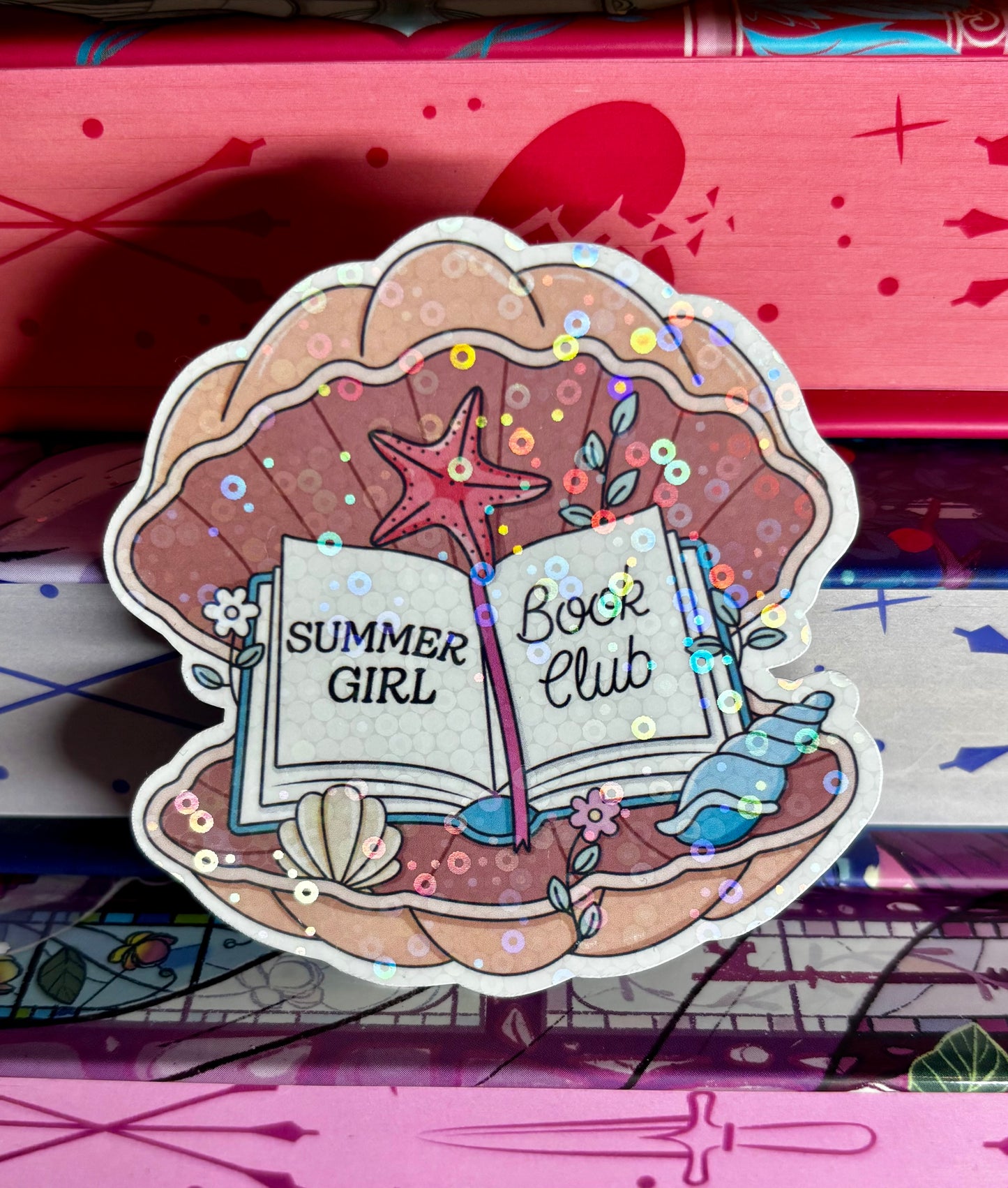 Summer Girl Book Club Shell Sticker