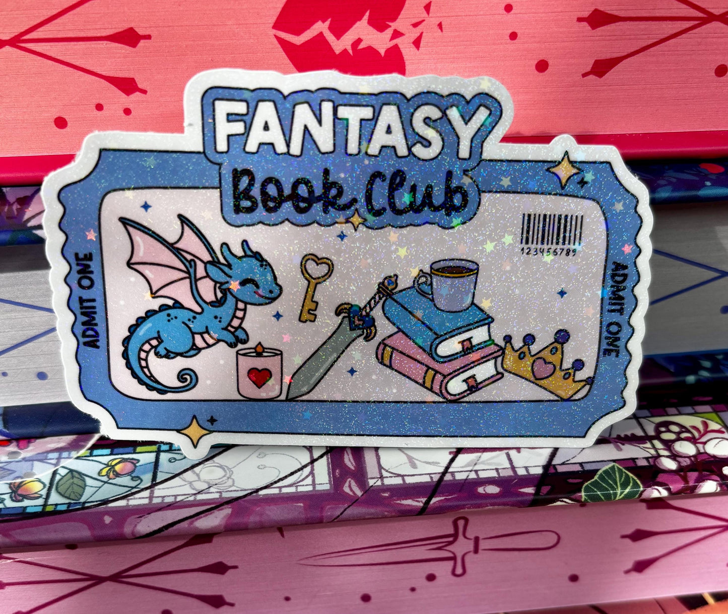 Fantasy Book Club Ticket Sticker