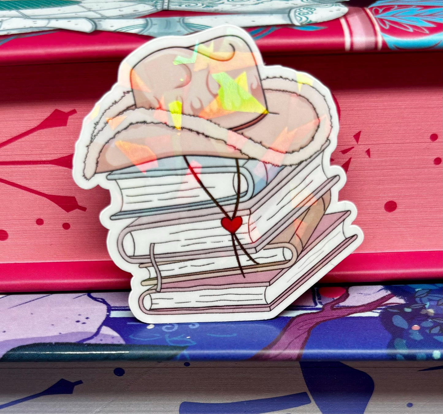 Mini Cowgirl Book Stack Sticker