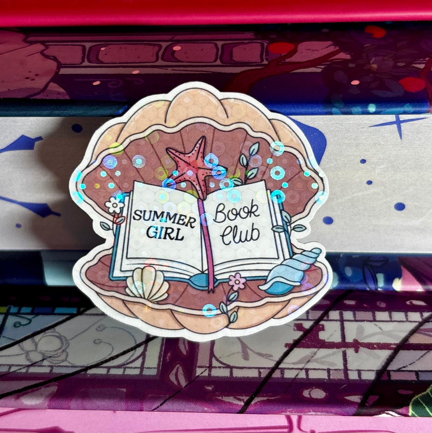 Mini Summer Girl Book Club Shell Sticker