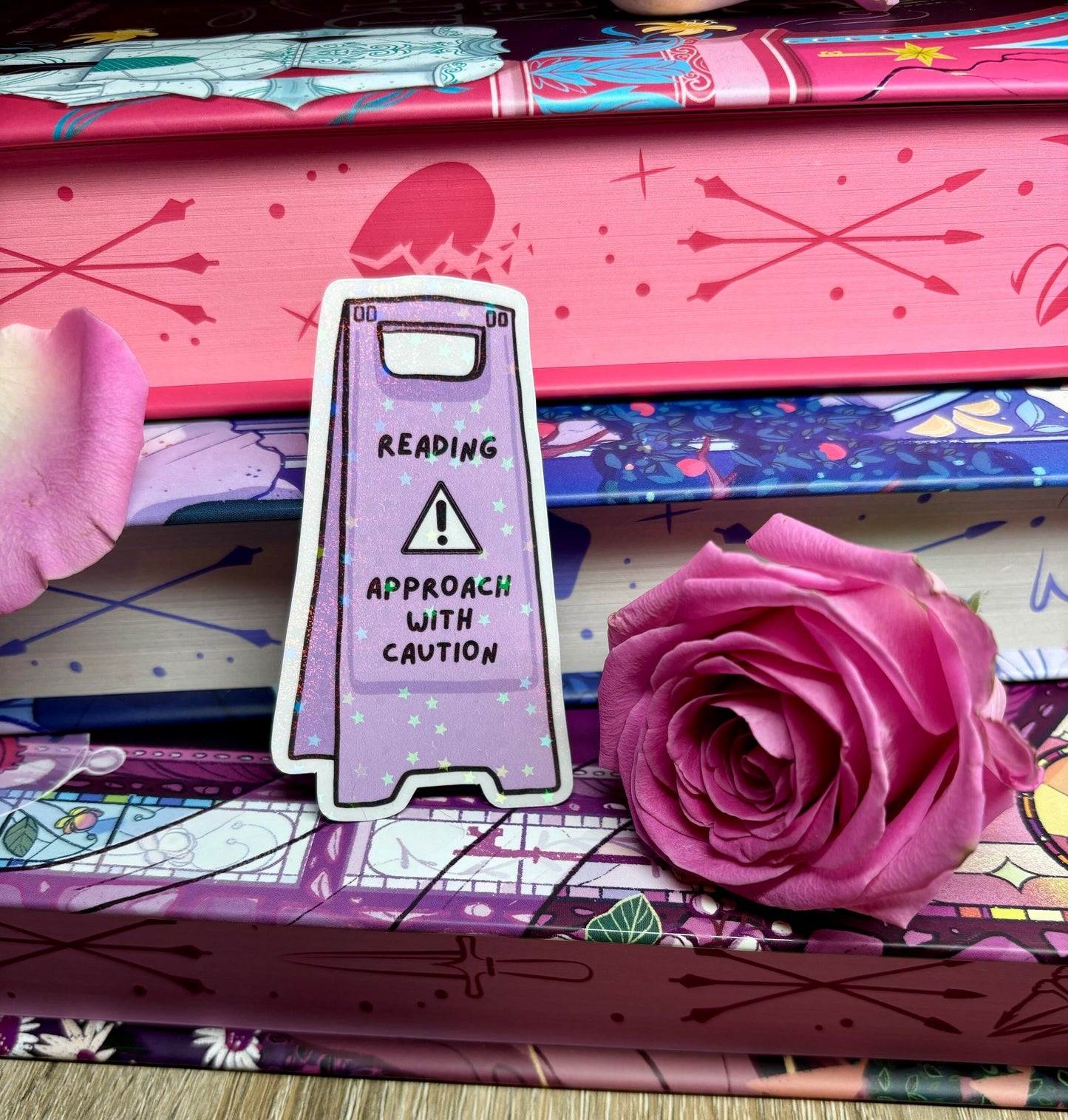 Reading Approach With Caution Floor Sign Style Sticker