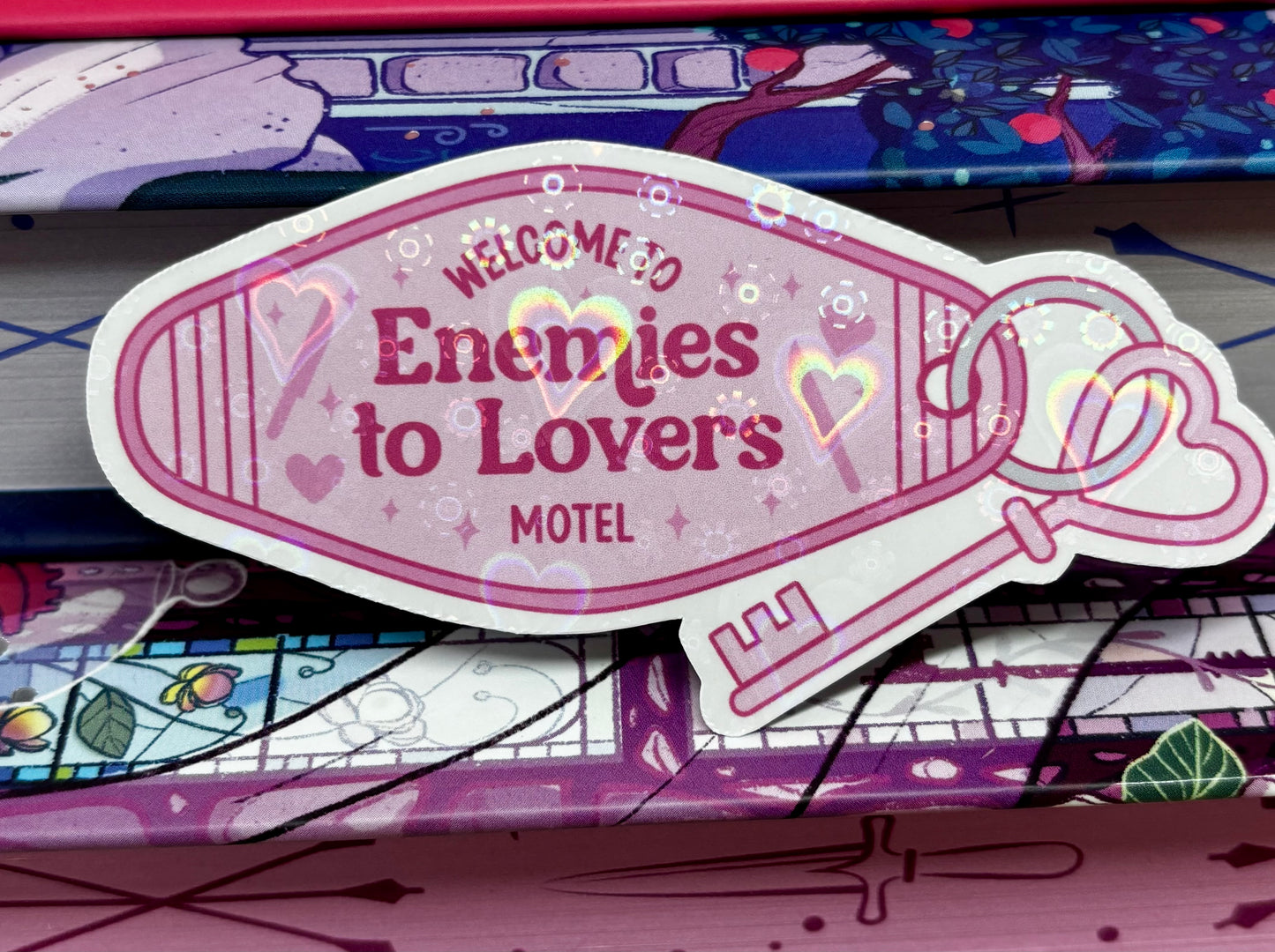 Welcome To Enemies To Lovers Motel Key Sticker