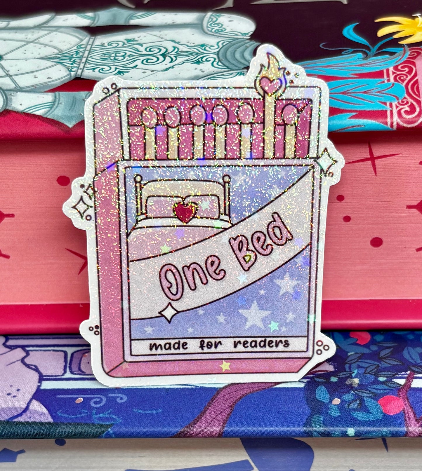 Mini One Bed Matches Romance Tropes Sticker