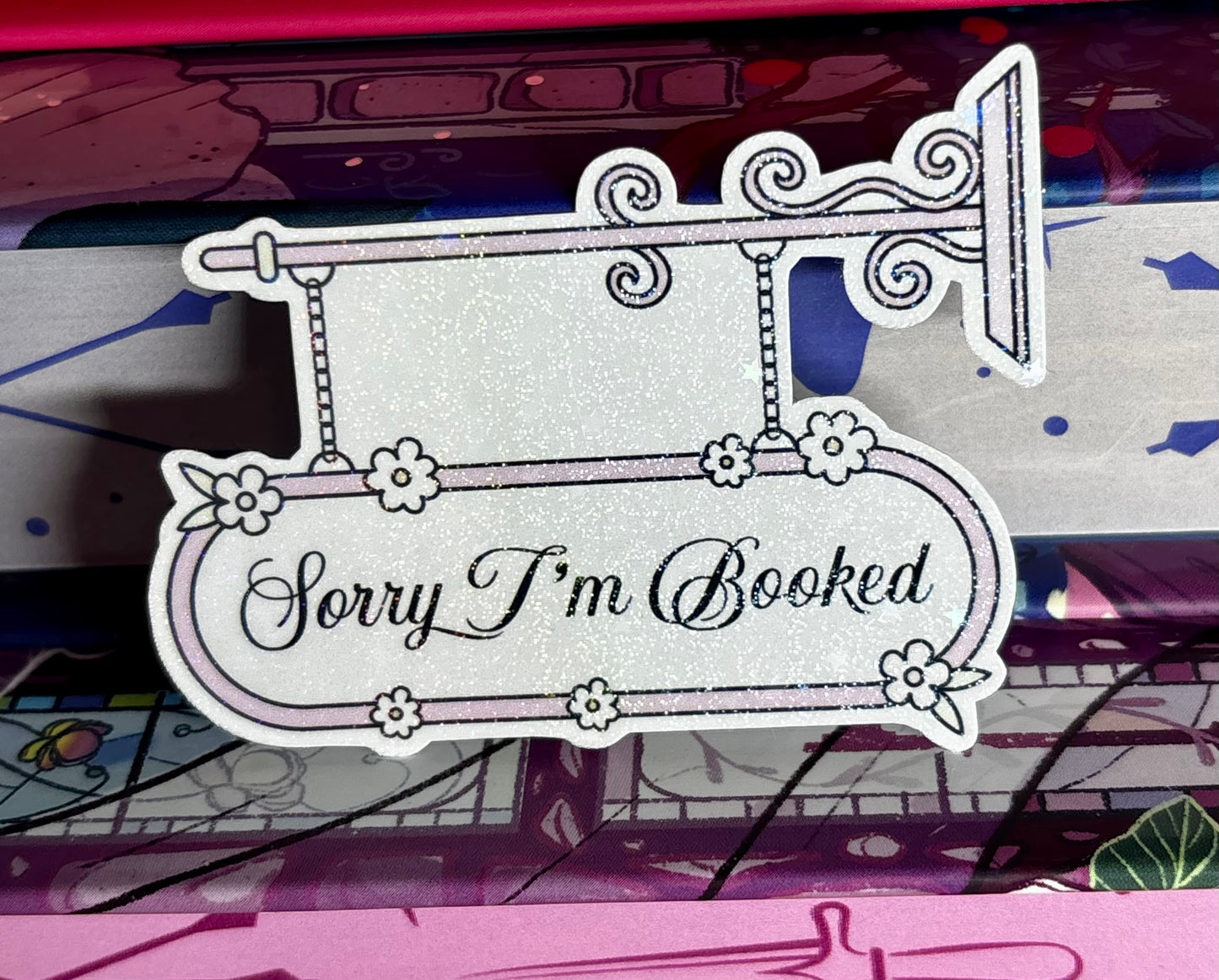 Mini Sorry I'm Booked Door Sign Style Sticker