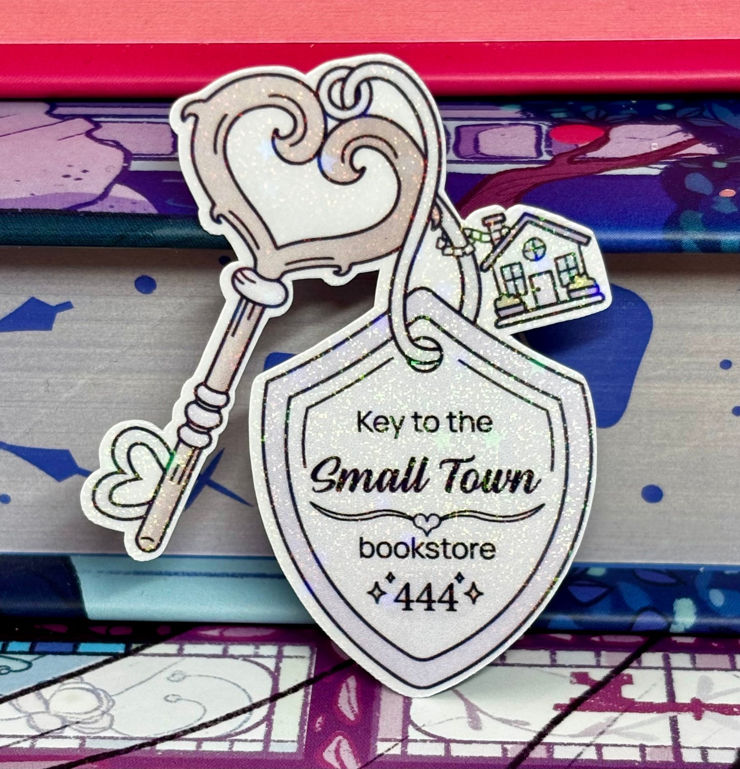Mini Key To The Small Town Bookstore Sticker