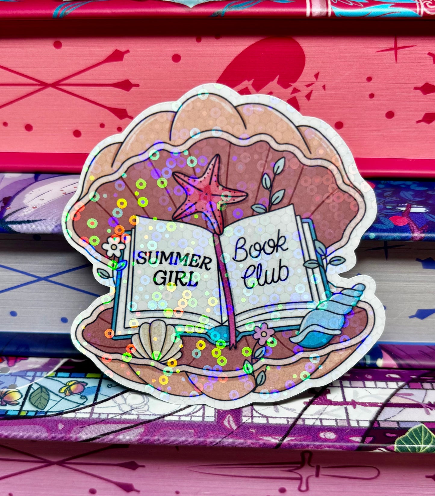 Summer Girl Book Club Shell Sticker