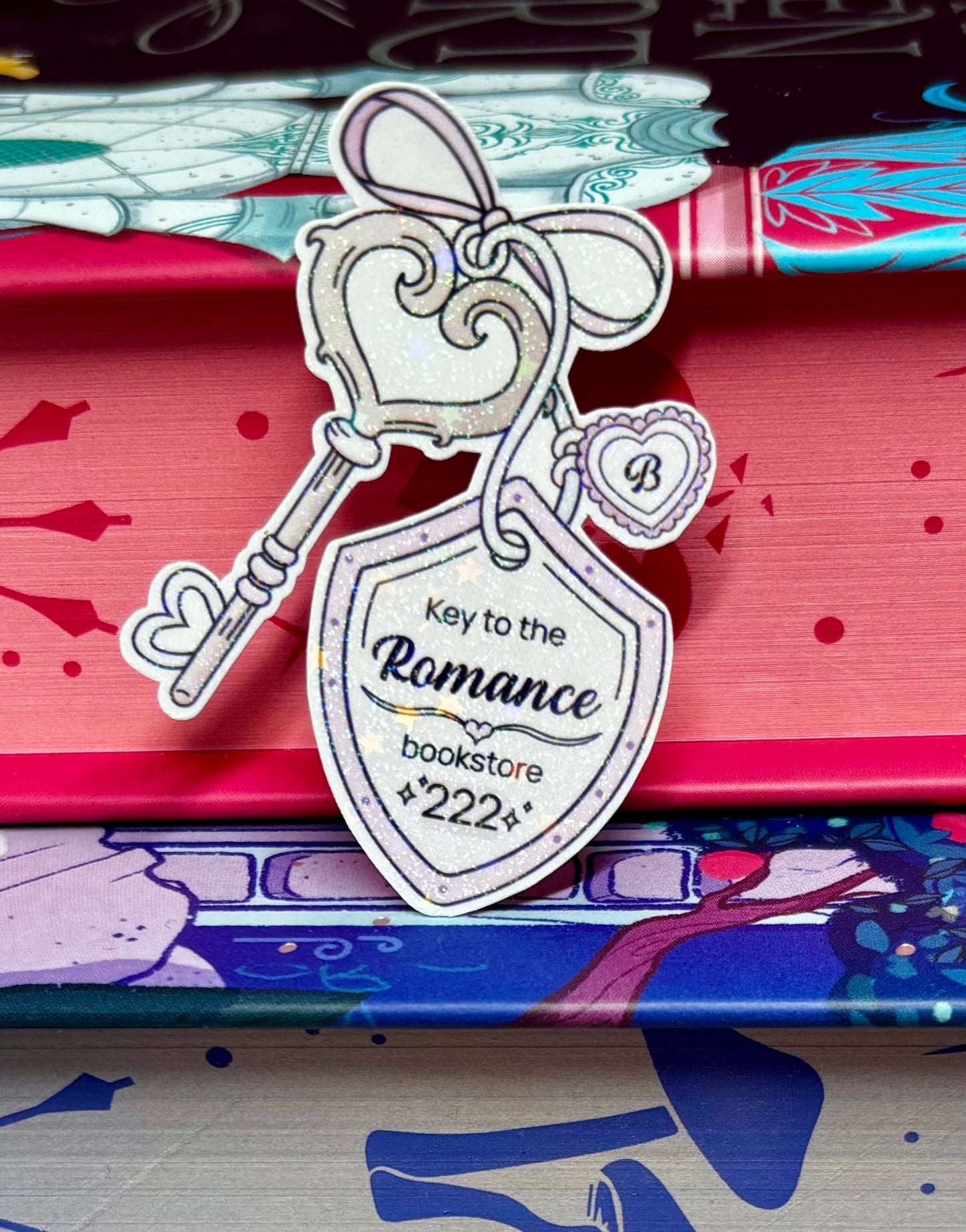 Mini Key To The Romance Bookstore Sticker