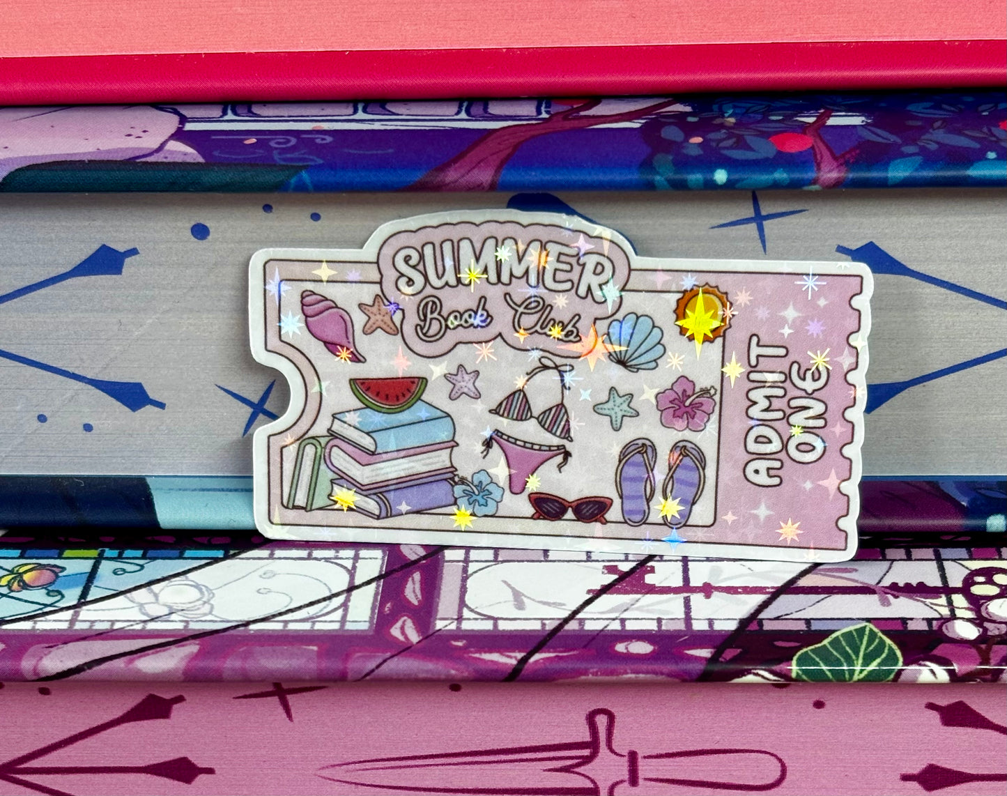 Mini Summer Book Club Ticket Sticker