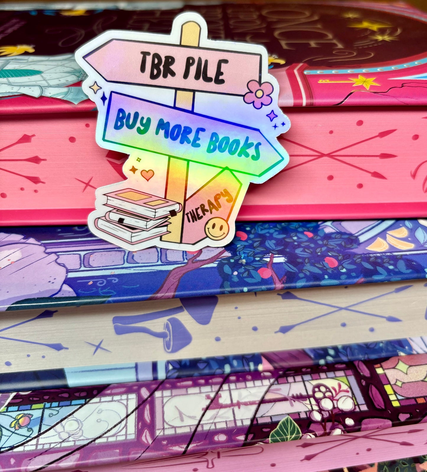 TBR Pile, Buy More Books, Therapy Signpost Sticker