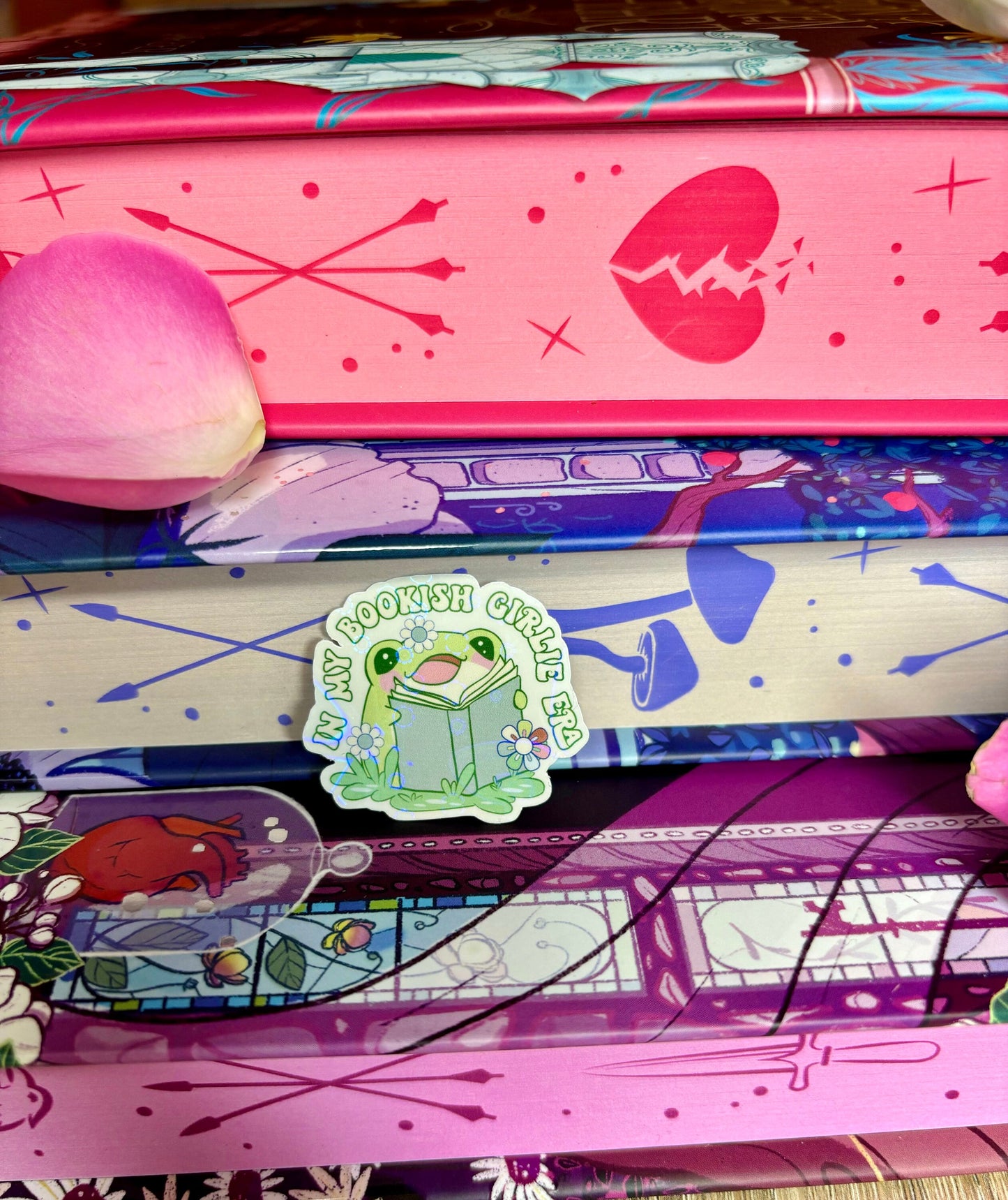 Mini In My Bookish Girlie Era Frog Sticker