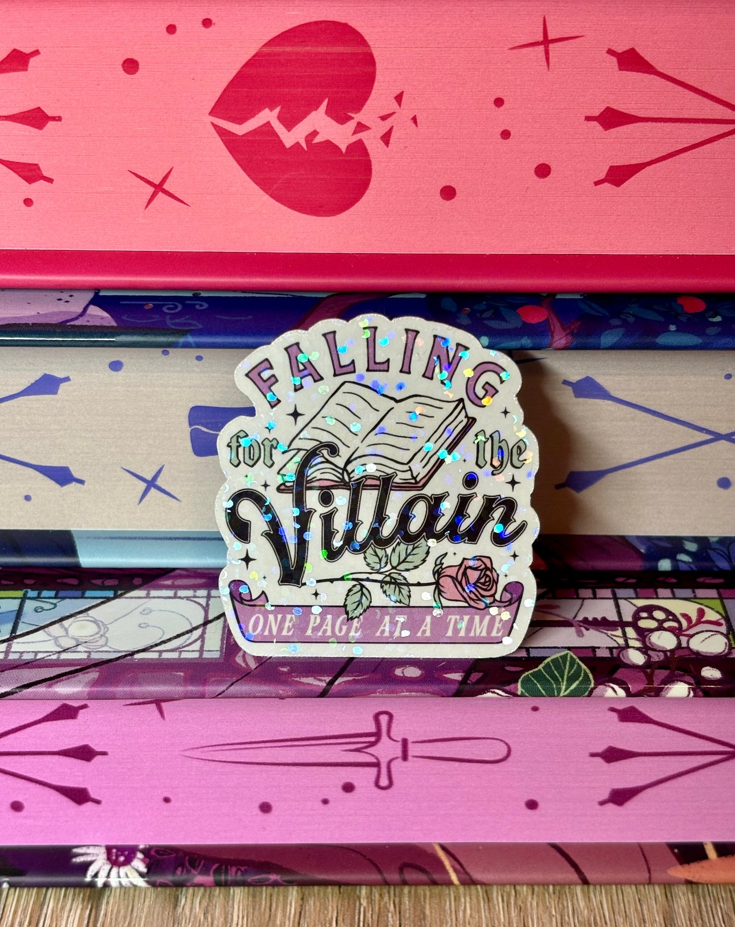 Mini Falling For The Villain One Page At A Time Sticker