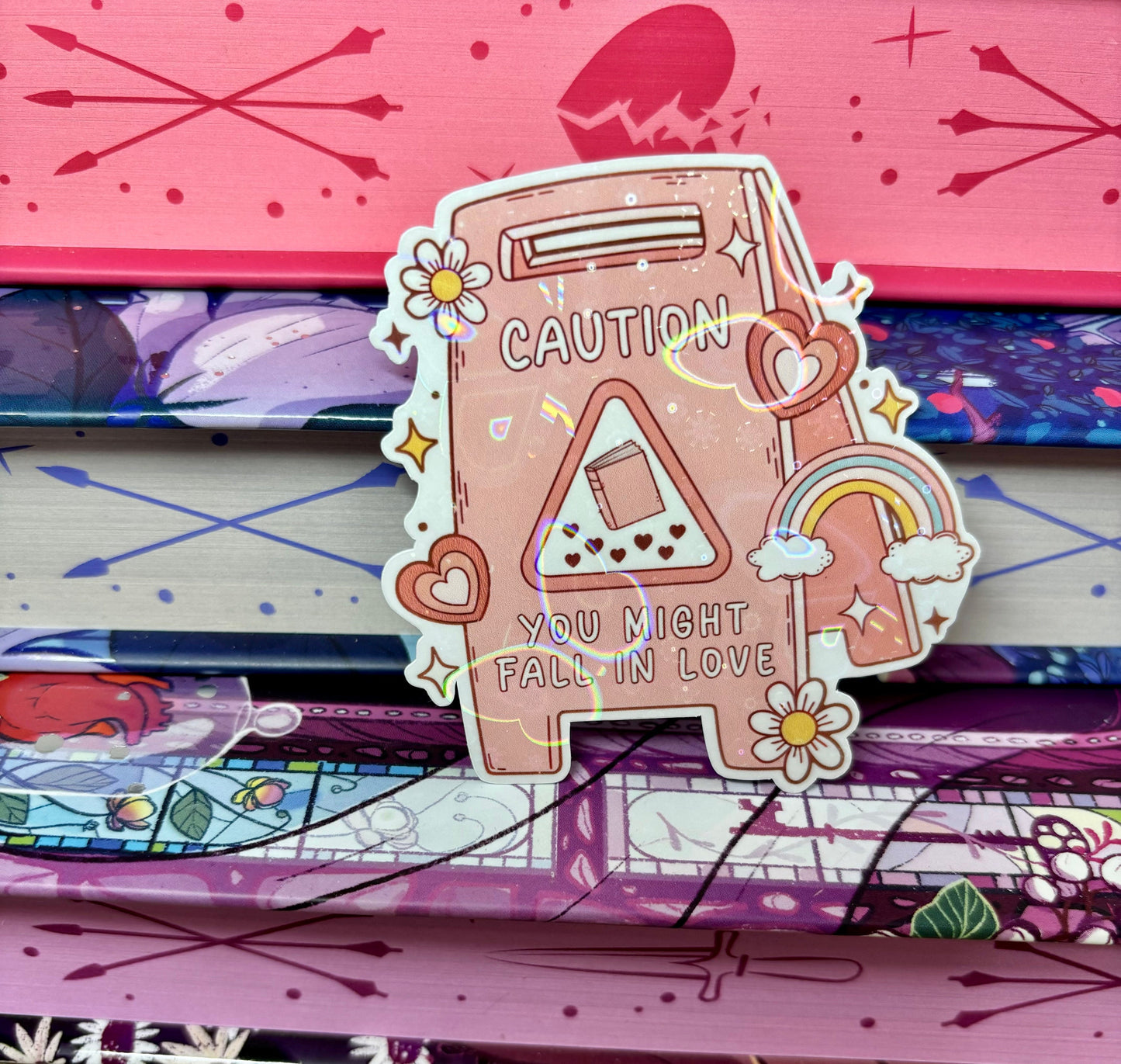 Caution You Might Fall In Love Floor Sign Style Sticker