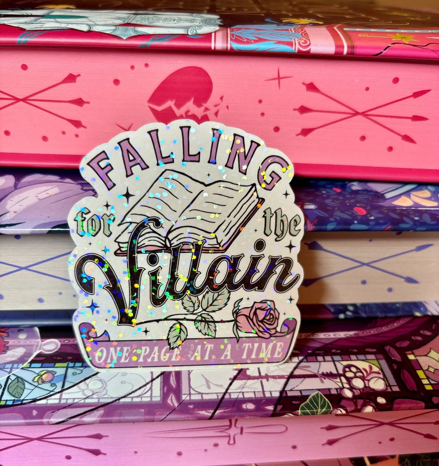 Falling For The Villain One Page At A Time Sticker