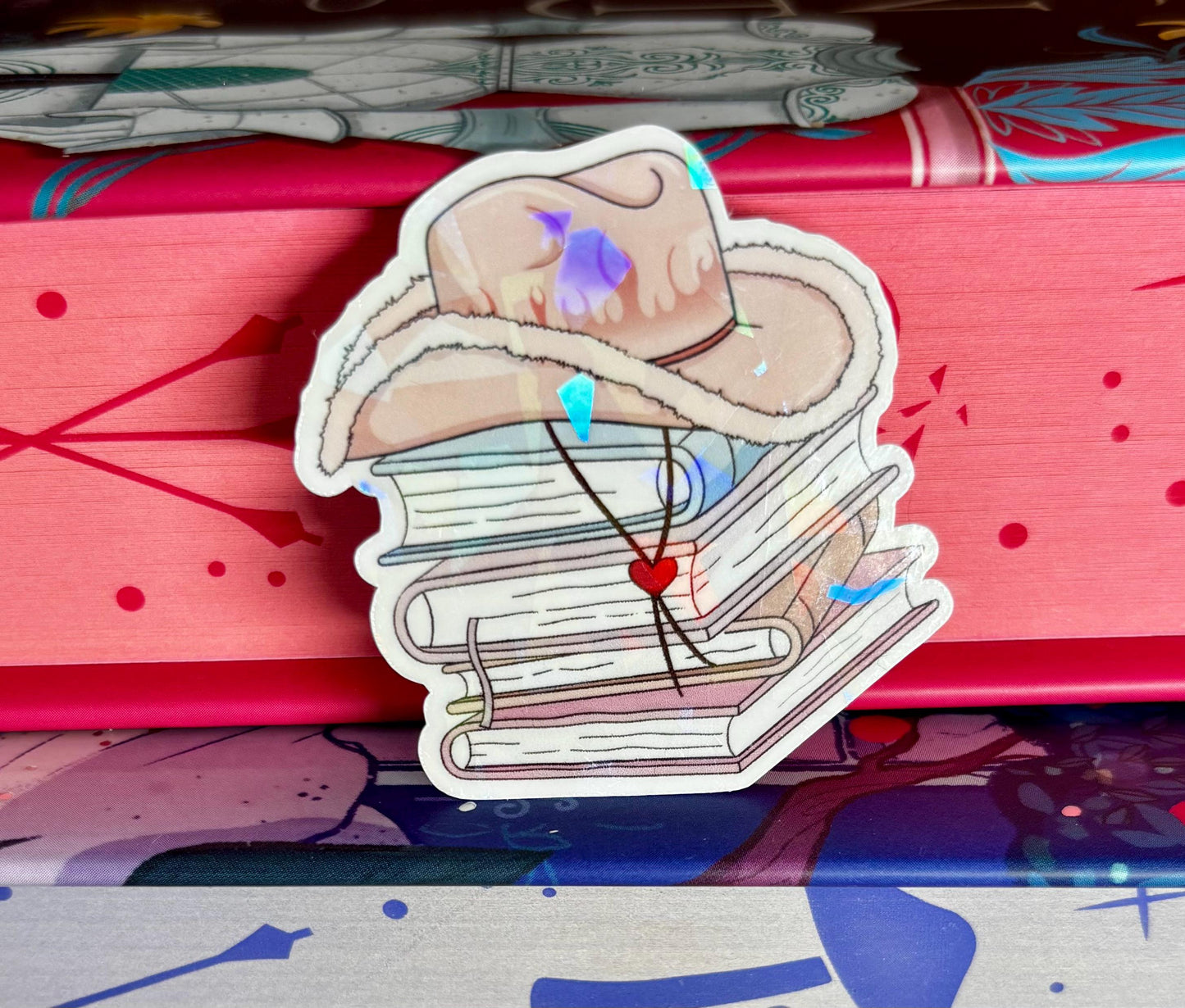 Mini Cowgirl Book Stack Sticker