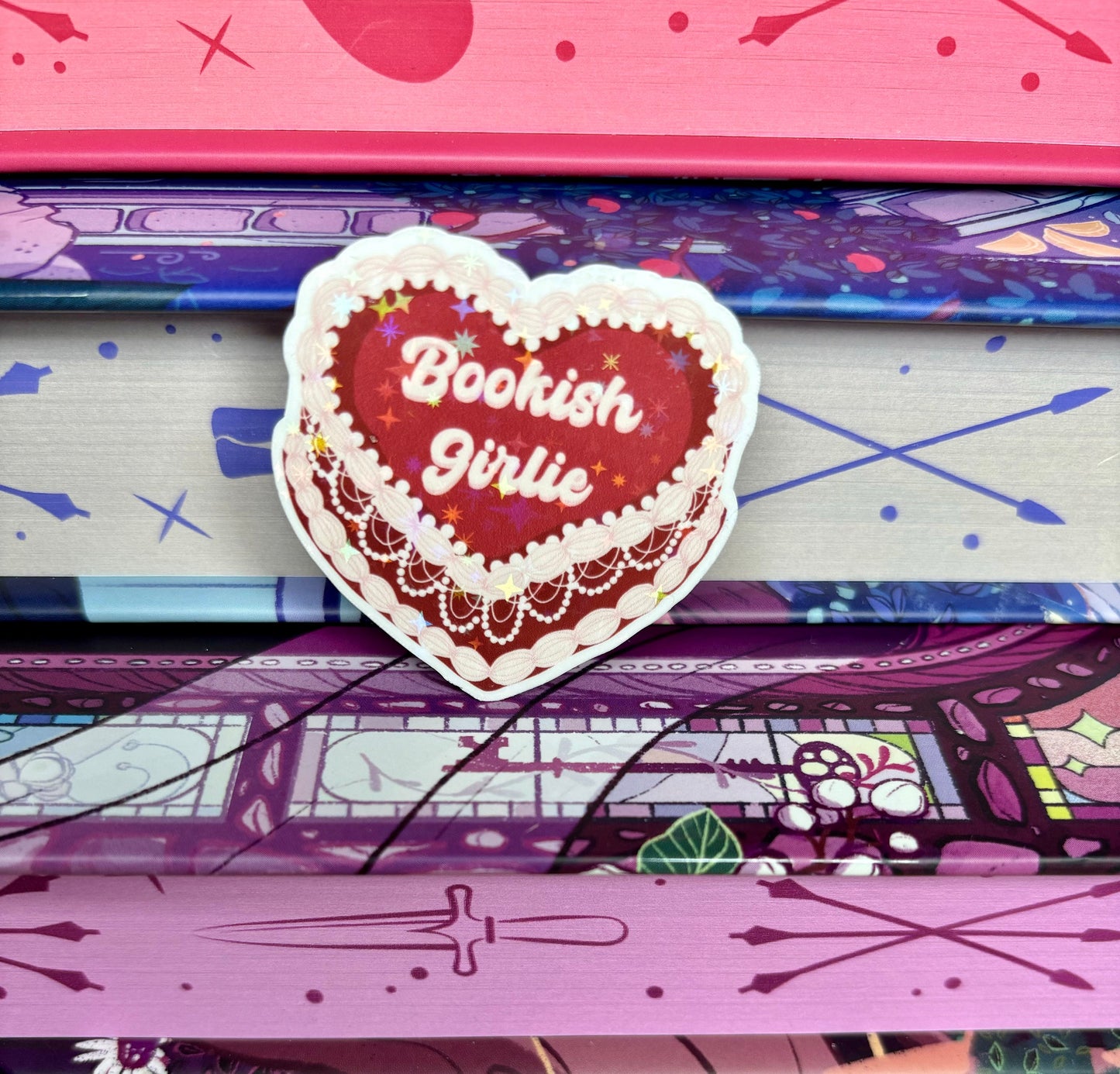 Mini Bookish Girlie Cake Sticker