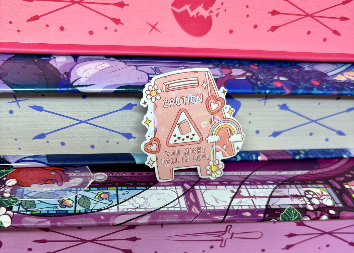 Mini Caution You Might Fall In Love Floor Sign Style Sticker