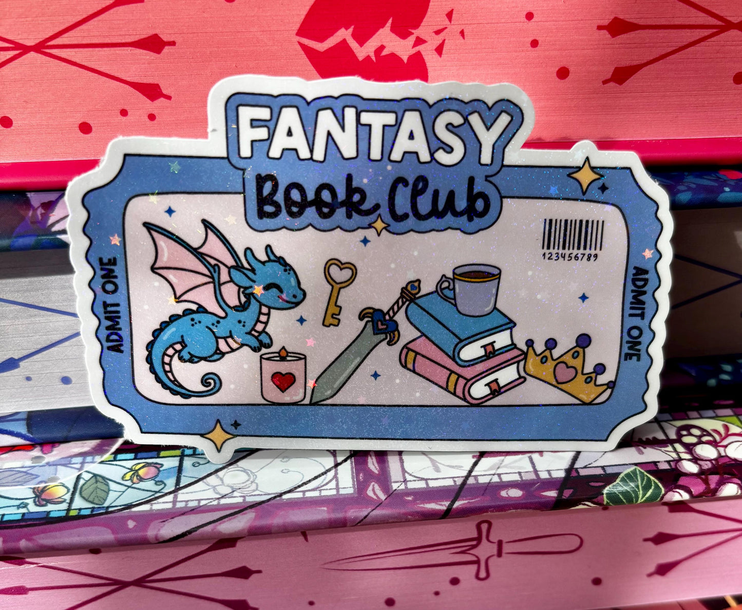 Fantasy Book Club Ticket Sticker