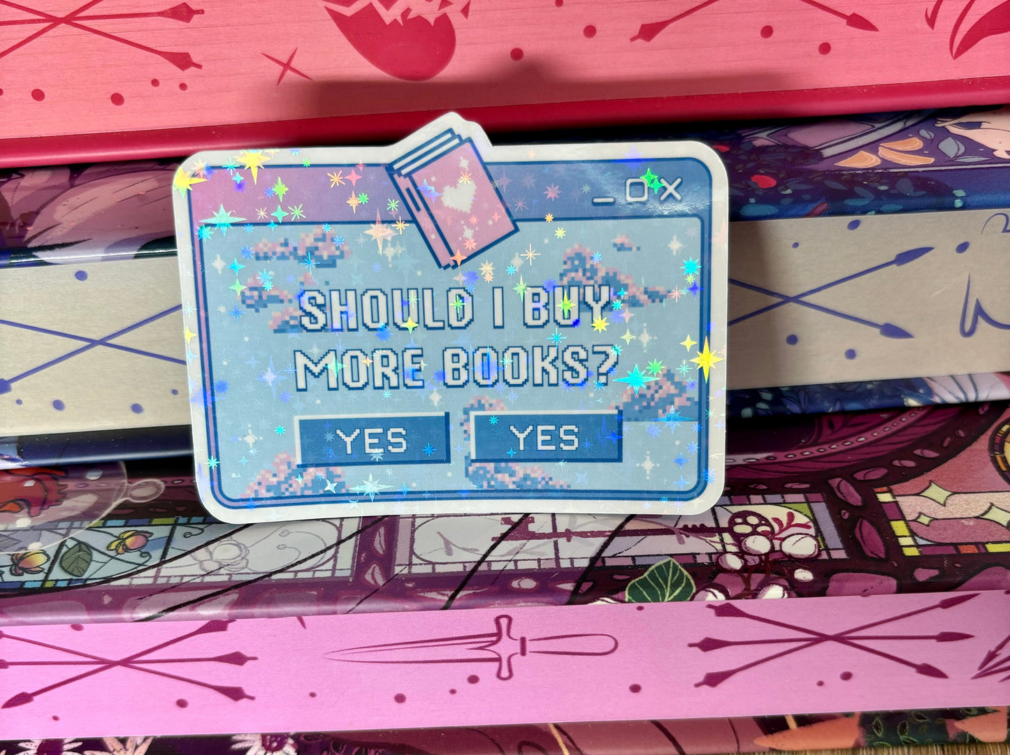 Should I Buy More Books Computer Message Sticker