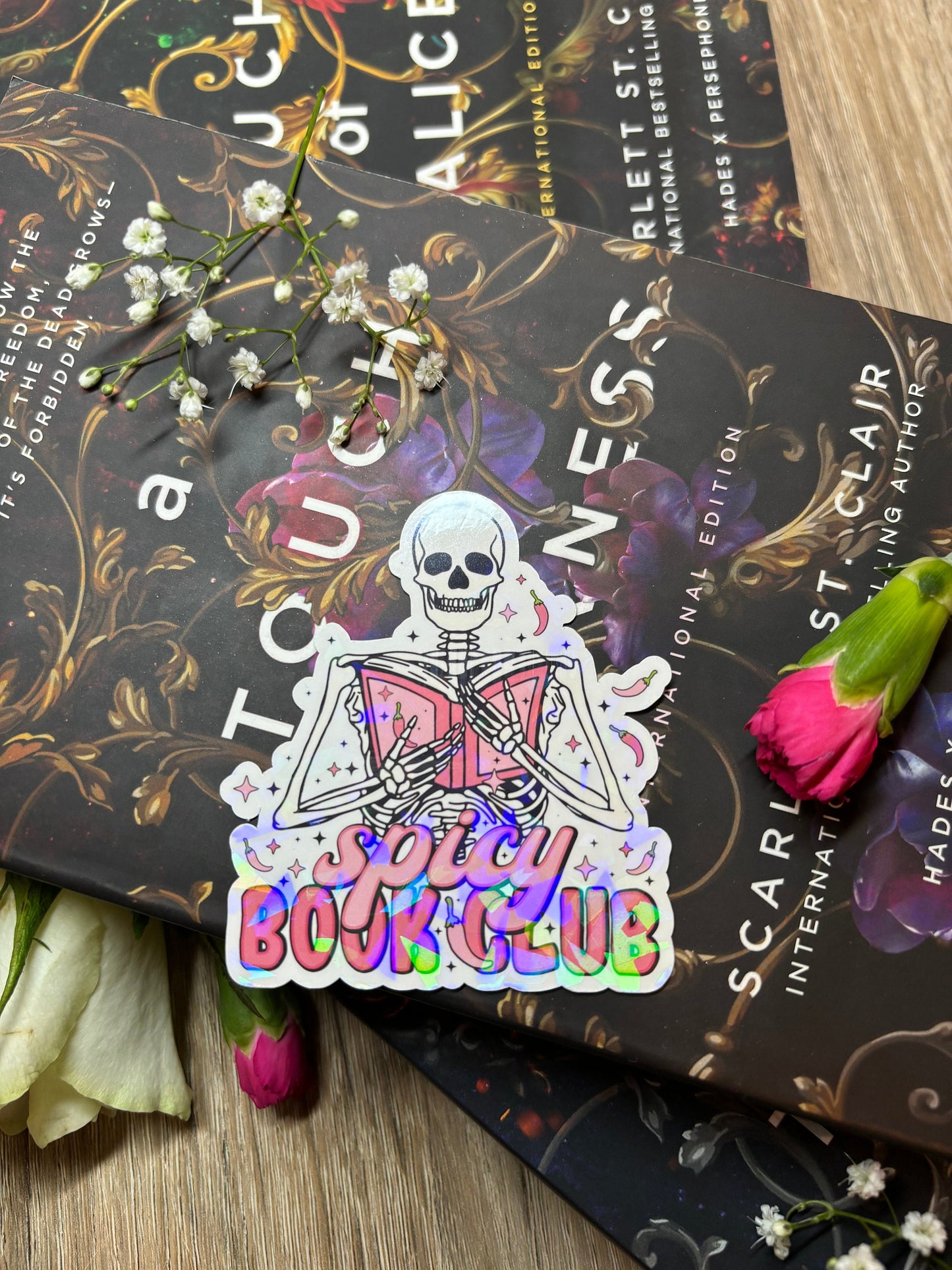 Spicy Book Club Skeleton Sticker